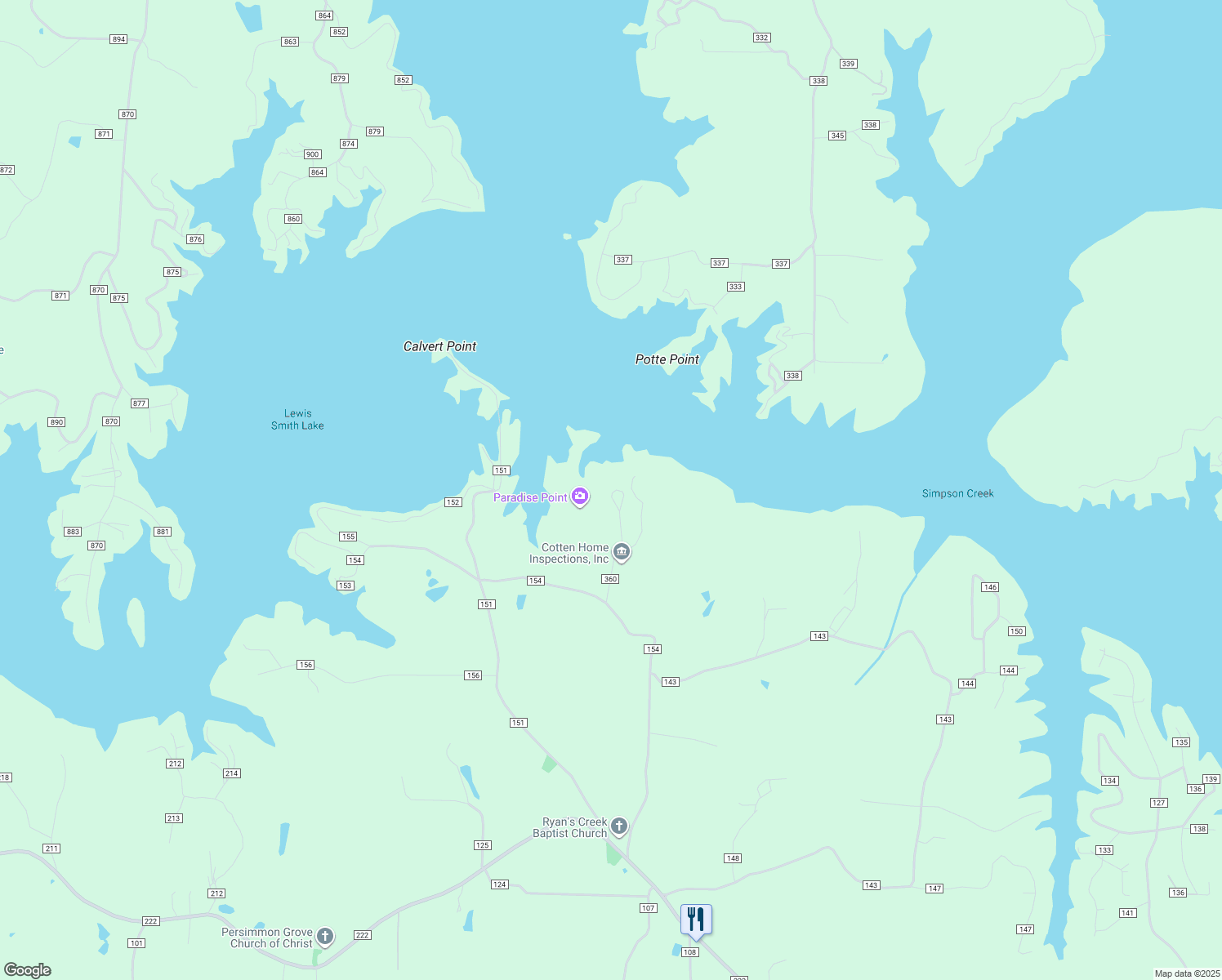 map of restaurants, bars, coffee shops, grocery stores, and more near 175 County Road 360 in Bremen