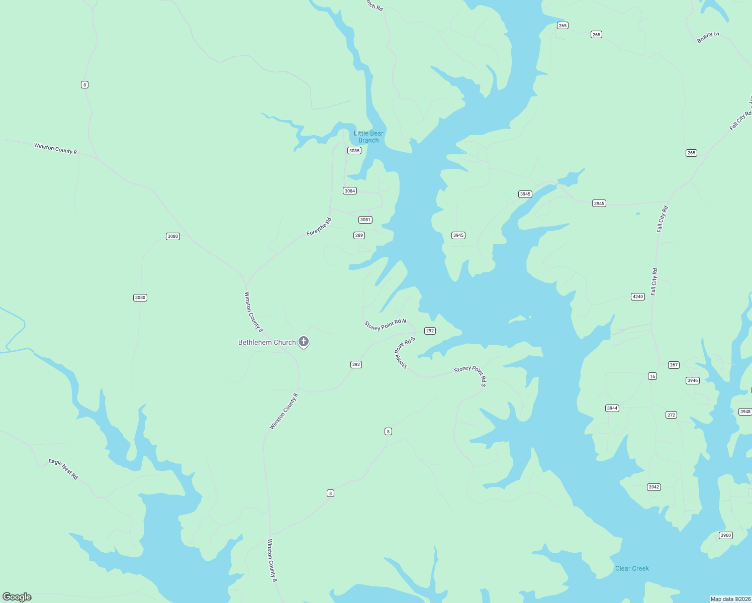 map of restaurants, bars, coffee shops, grocery stores, and more near Long Point Road in Double Springs