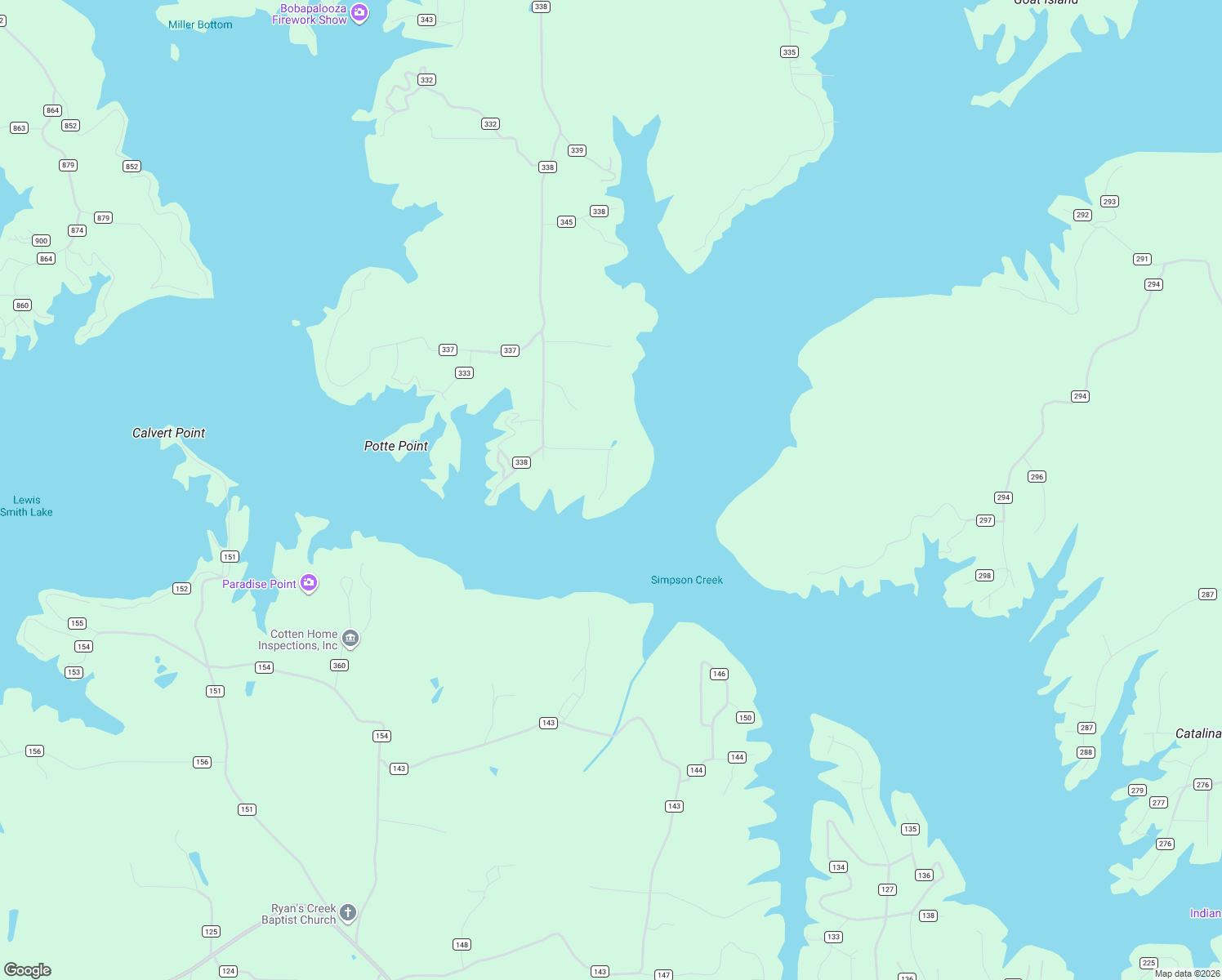 map of restaurants, bars, coffee shops, grocery stores, and more near 2085 County Road 338 in Crane Hill