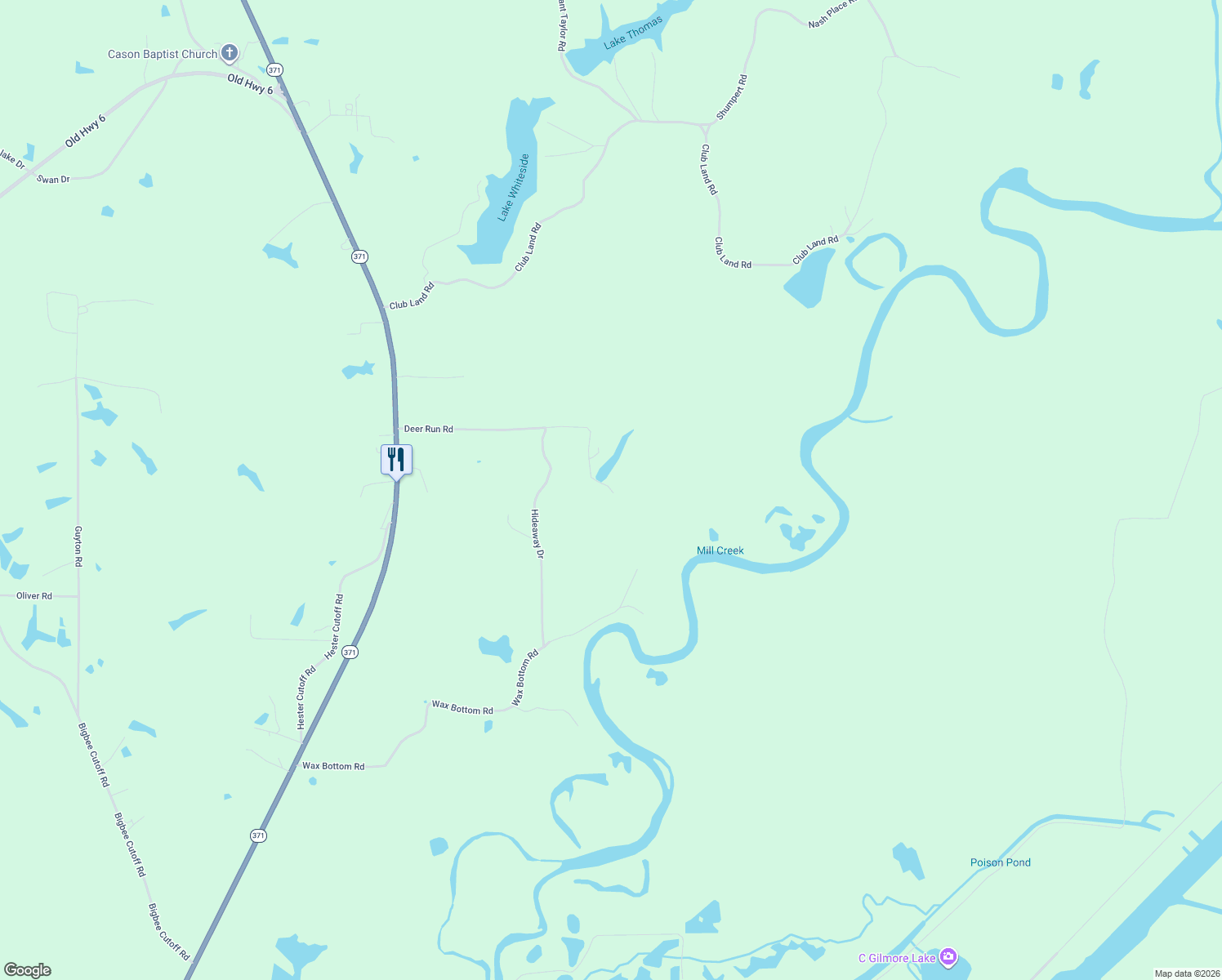 map of restaurants, bars, coffee shops, grocery stores, and more near 30065 Millcreek Road in Amory