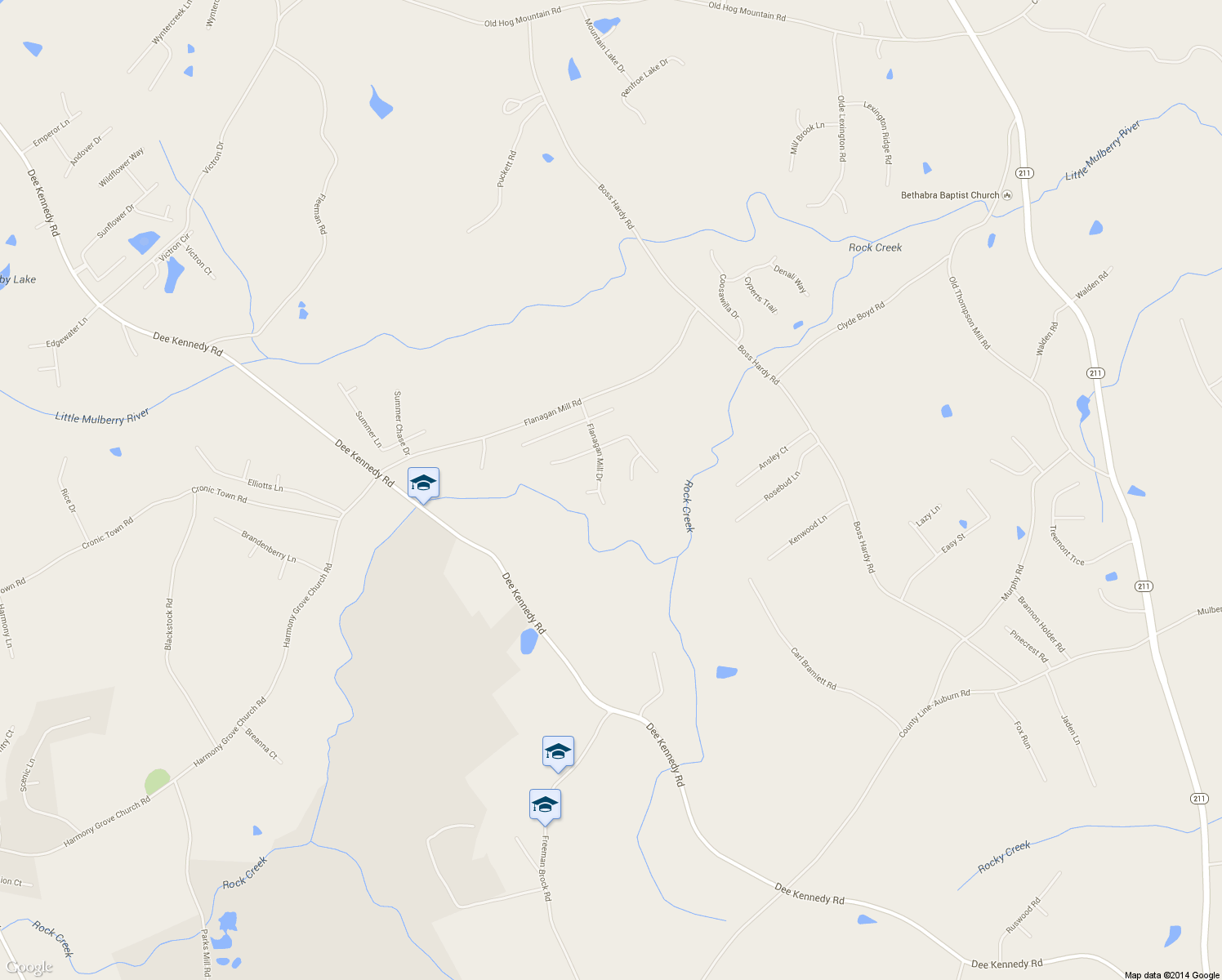 map of restaurants, bars, coffee shops, grocery stores, and more near 1424 Flanagan Mill Drive in Auburn
