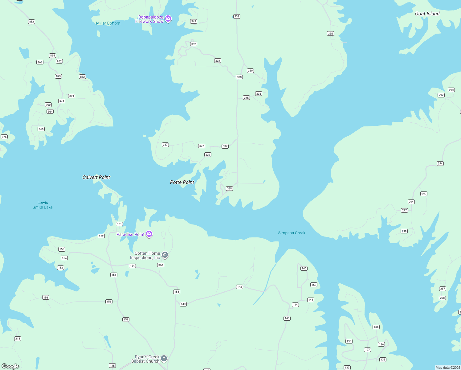 map of restaurants, bars, coffee shops, grocery stores, and more near 2085 County Road 338 in Crane Hill