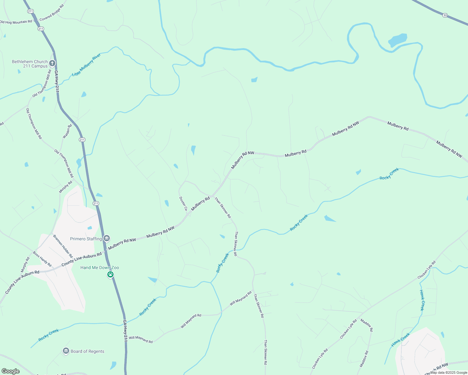 map of restaurants, bars, coffee shops, grocery stores, and more near 1230 Windstone Place in Winder