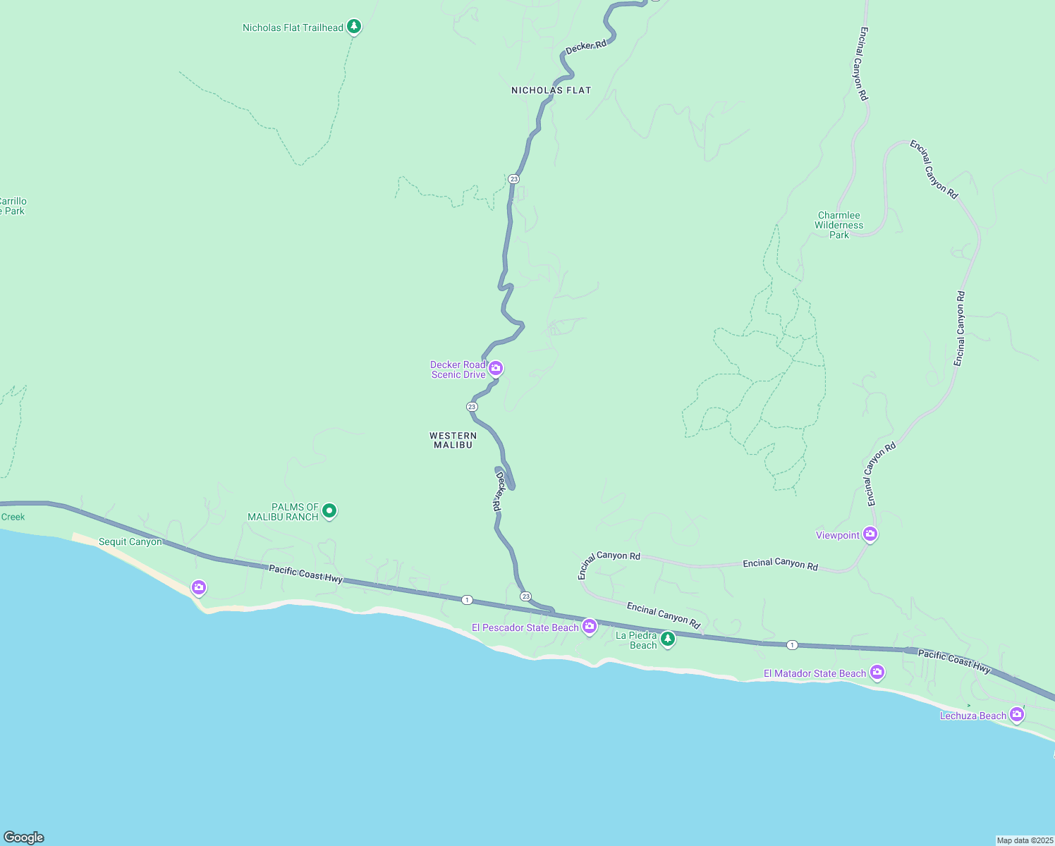 map of restaurants, bars, coffee shops, grocery stores, and more near 4250 Decker Edison Road in Malibu