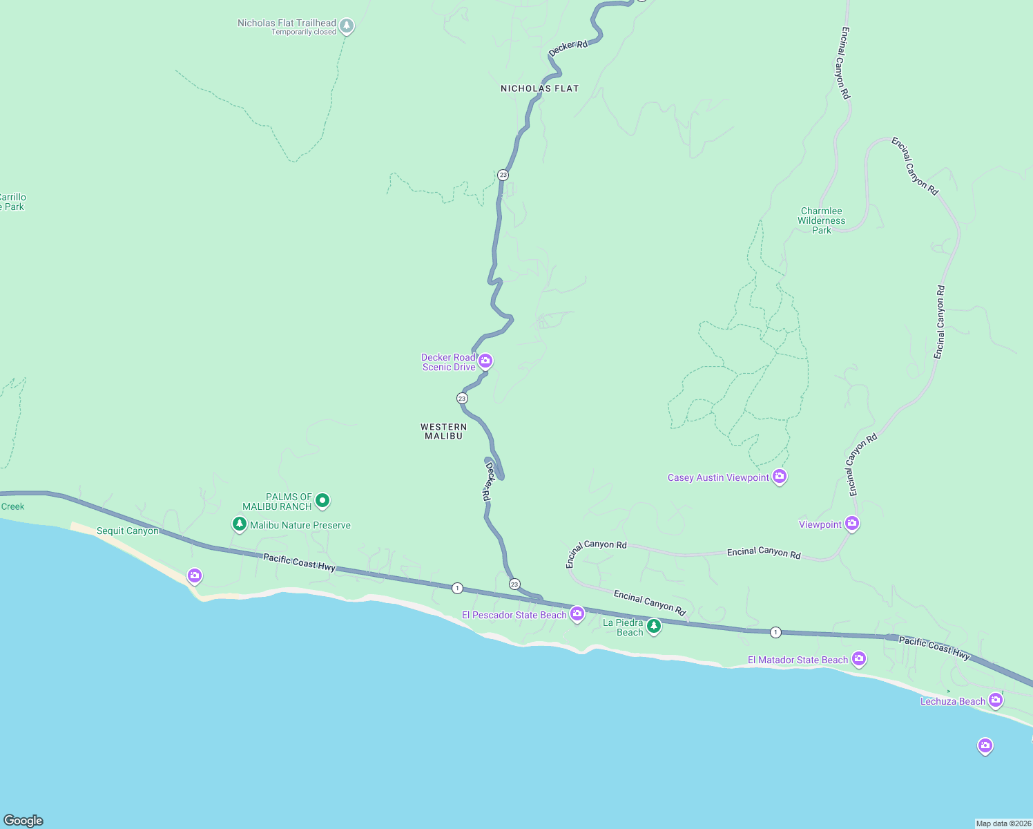 map of restaurants, bars, coffee shops, grocery stores, and more near 4250 Decker Edison Road in Malibu