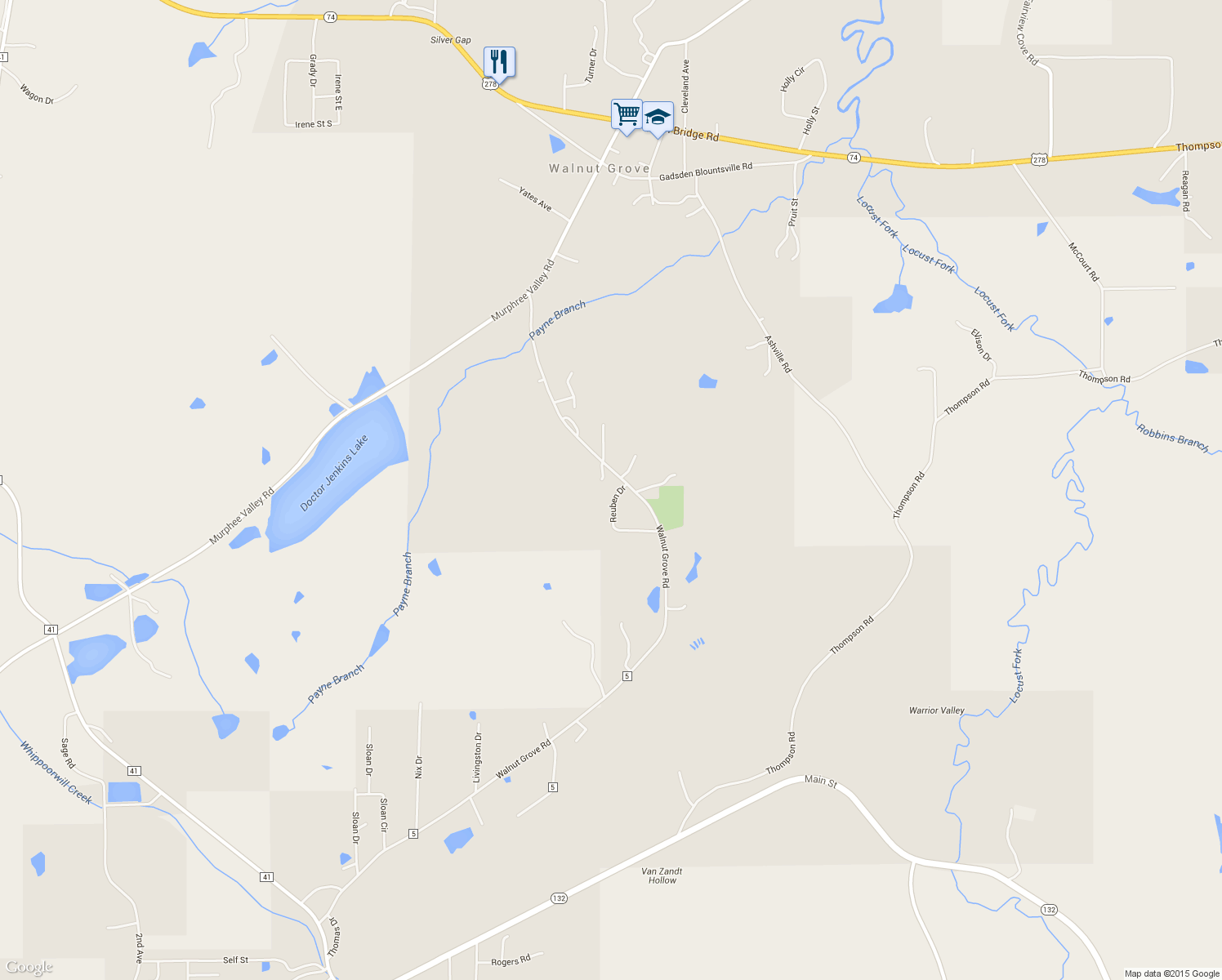 map of restaurants, bars, coffee shops, grocery stores, and more near 5350 Reuben Drive in Altoona