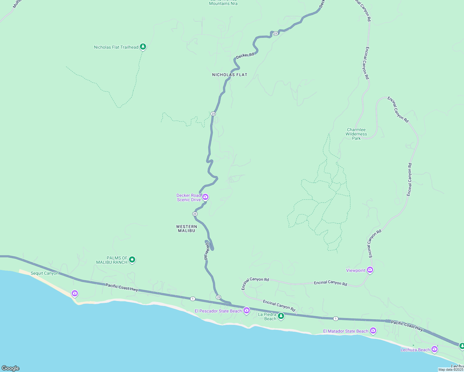 map of restaurants, bars, coffee shops, grocery stores, and more near 3960 Decker Edison Road in Malibu