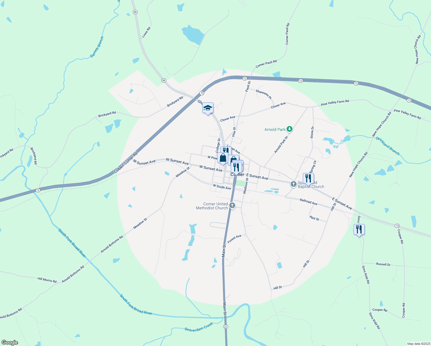 77 72, Comer GA Walk Score