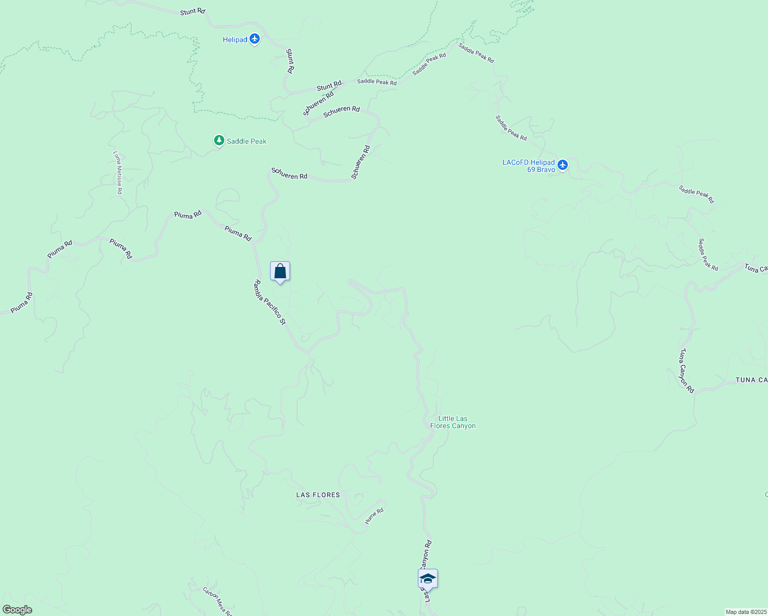 map of restaurants, bars, coffee shops, grocery stores, and more near 2315 Live Oak Meadows Road in Malibu