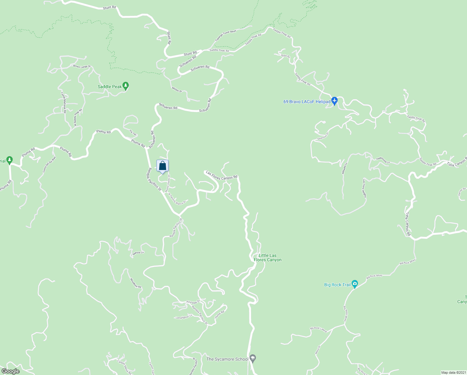 map of restaurants, bars, coffee shops, grocery stores, and more near 2356 Live Oak Meadows Road in Malibu