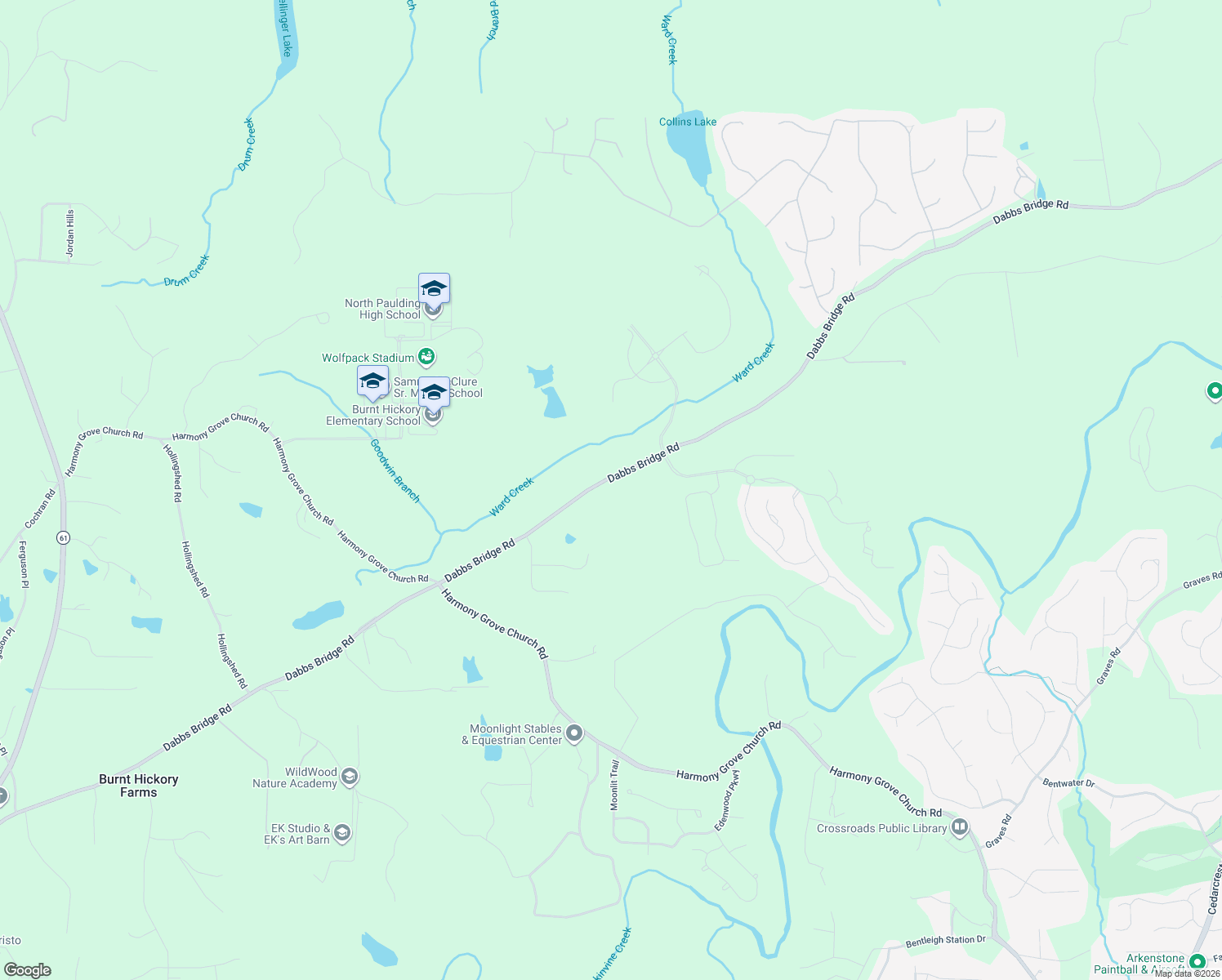 map of restaurants, bars, coffee shops, grocery stores, and more near 2138 Dabbs Bridge Road in Dallas