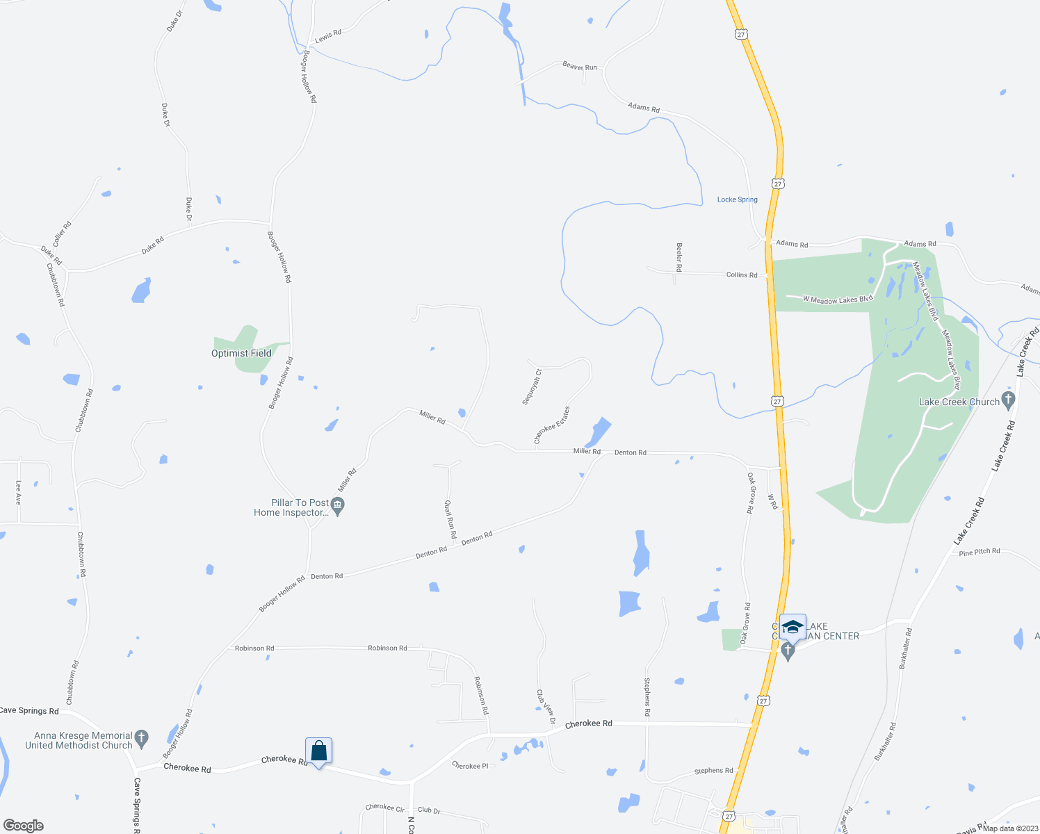 map of restaurants, bars, coffee shops, grocery stores, and more near 88 Sequoyah Court in Cedartown
