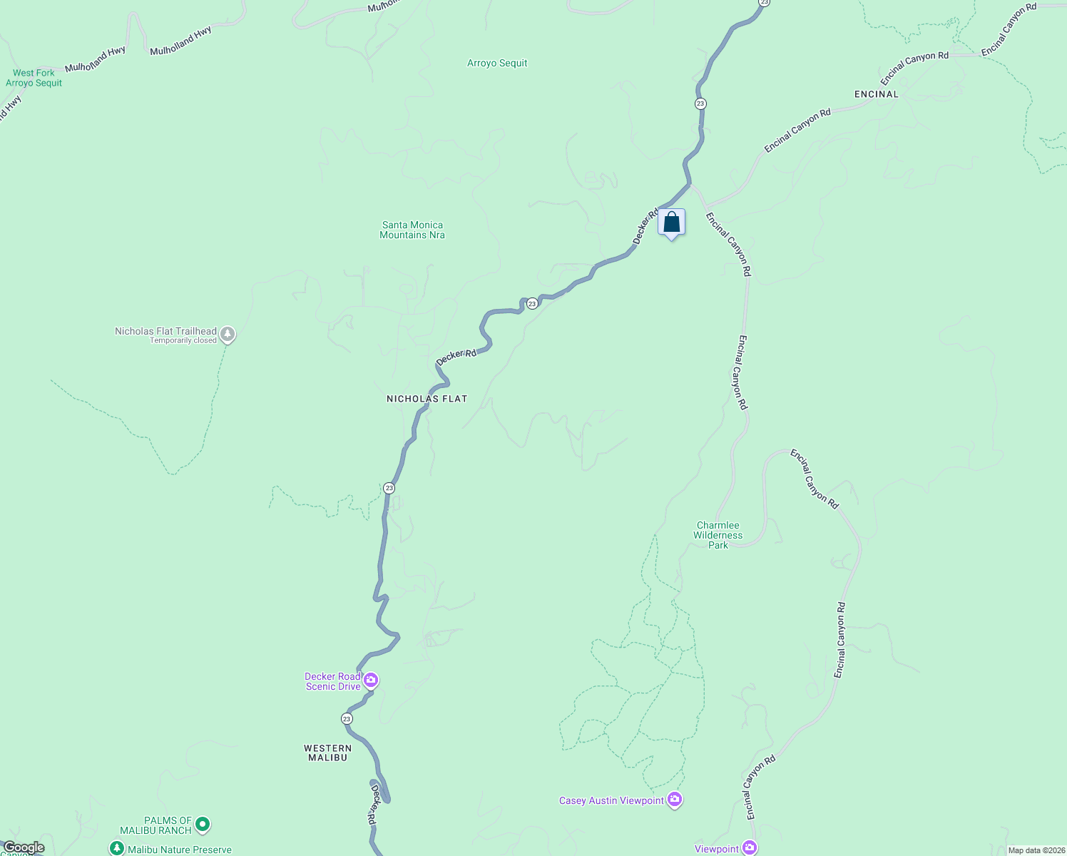 map of restaurants, bars, coffee shops, grocery stores, and more near 2811 South Foose Road in Malibu
