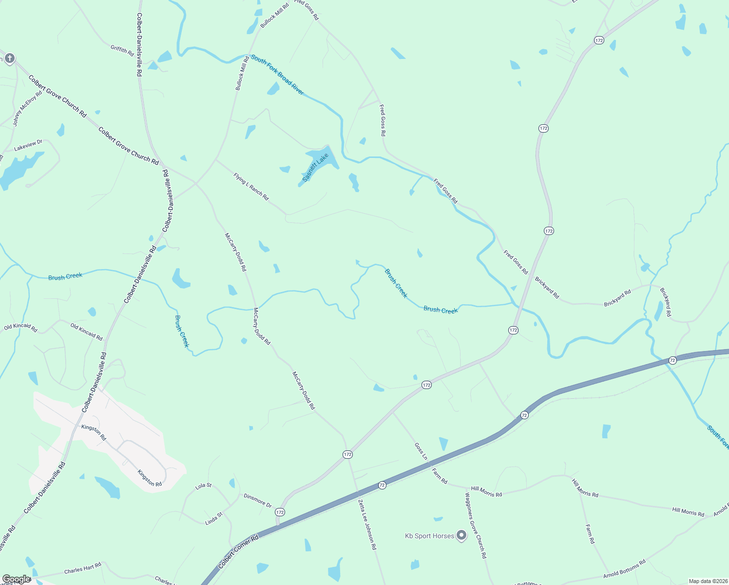 map of restaurants, bars, coffee shops, grocery stores, and more near 1203 Georgia 172 in Colbert