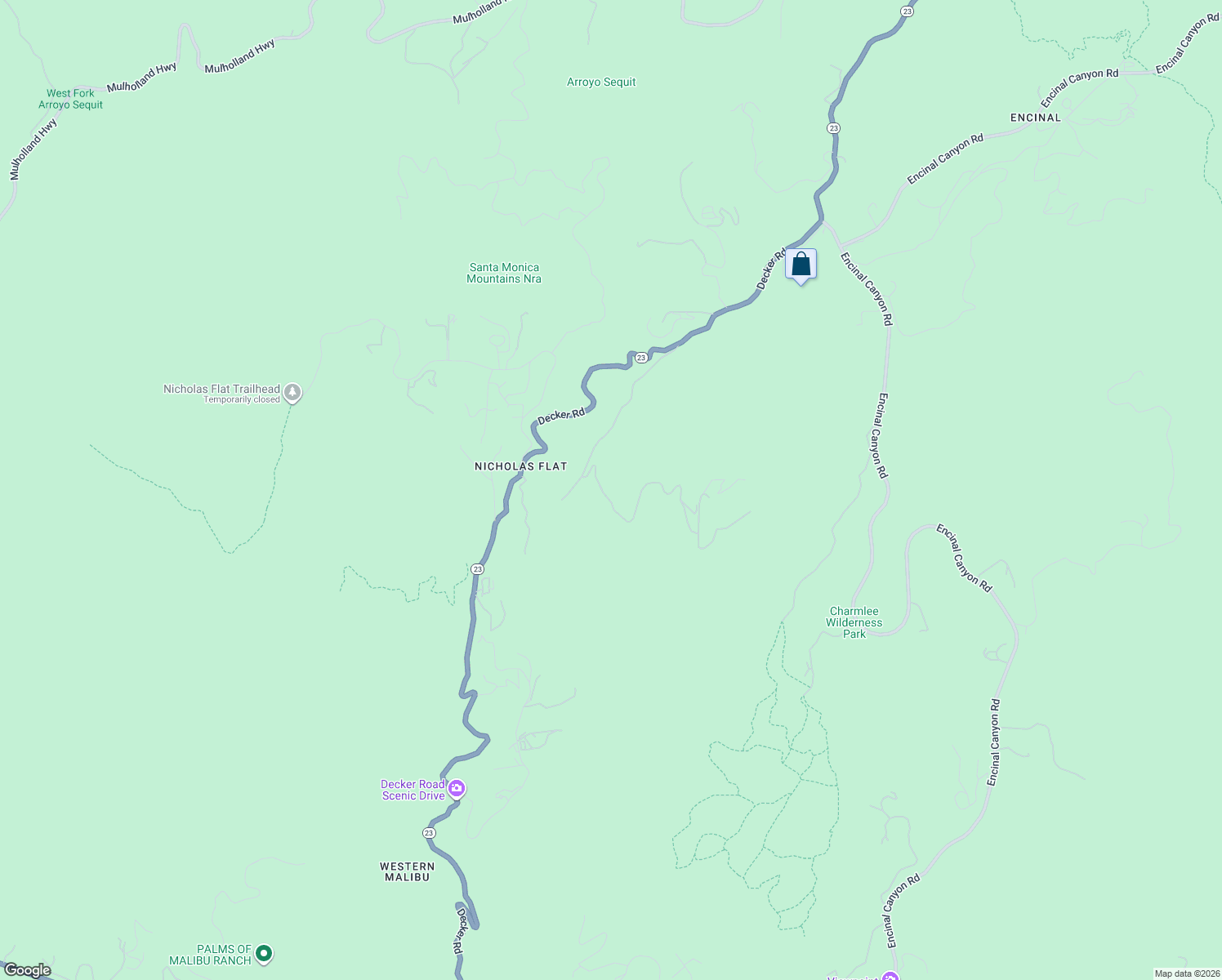 map of restaurants, bars, coffee shops, grocery stores, and more near 2807 South Foose Road in Malibu