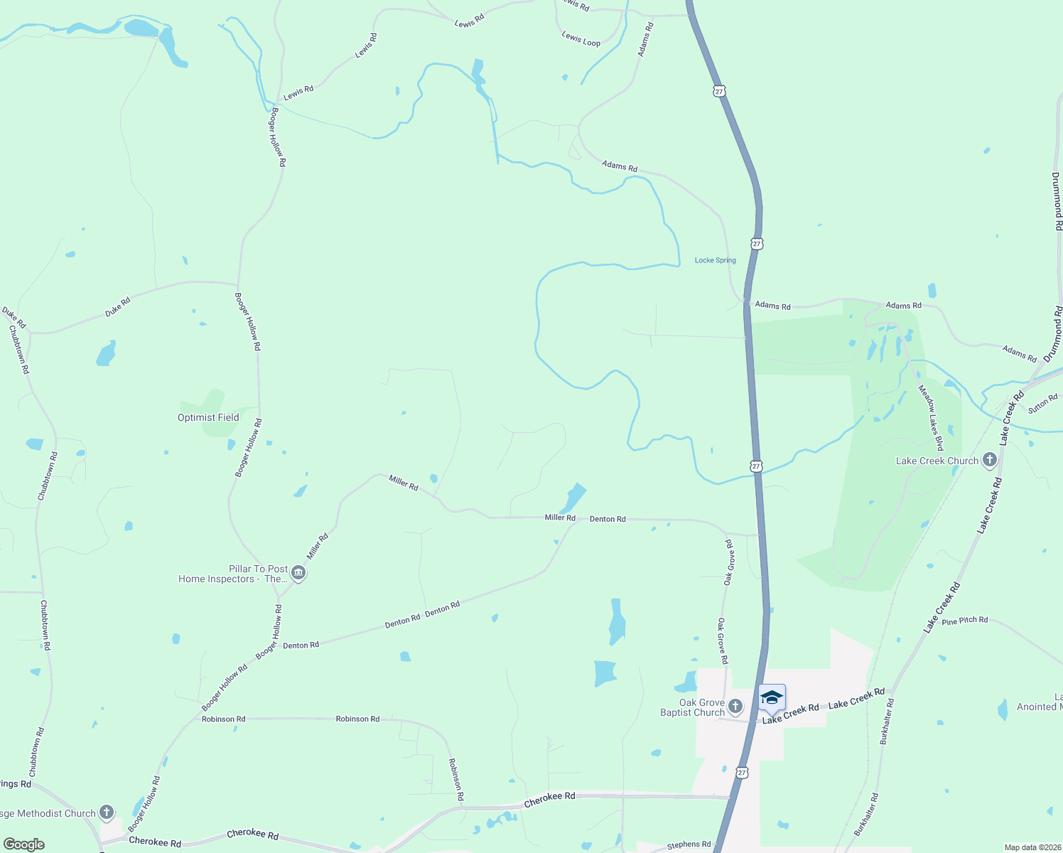 map of restaurants, bars, coffee shops, grocery stores, and more near 260 Cherokee Estates Drive in Cedartown