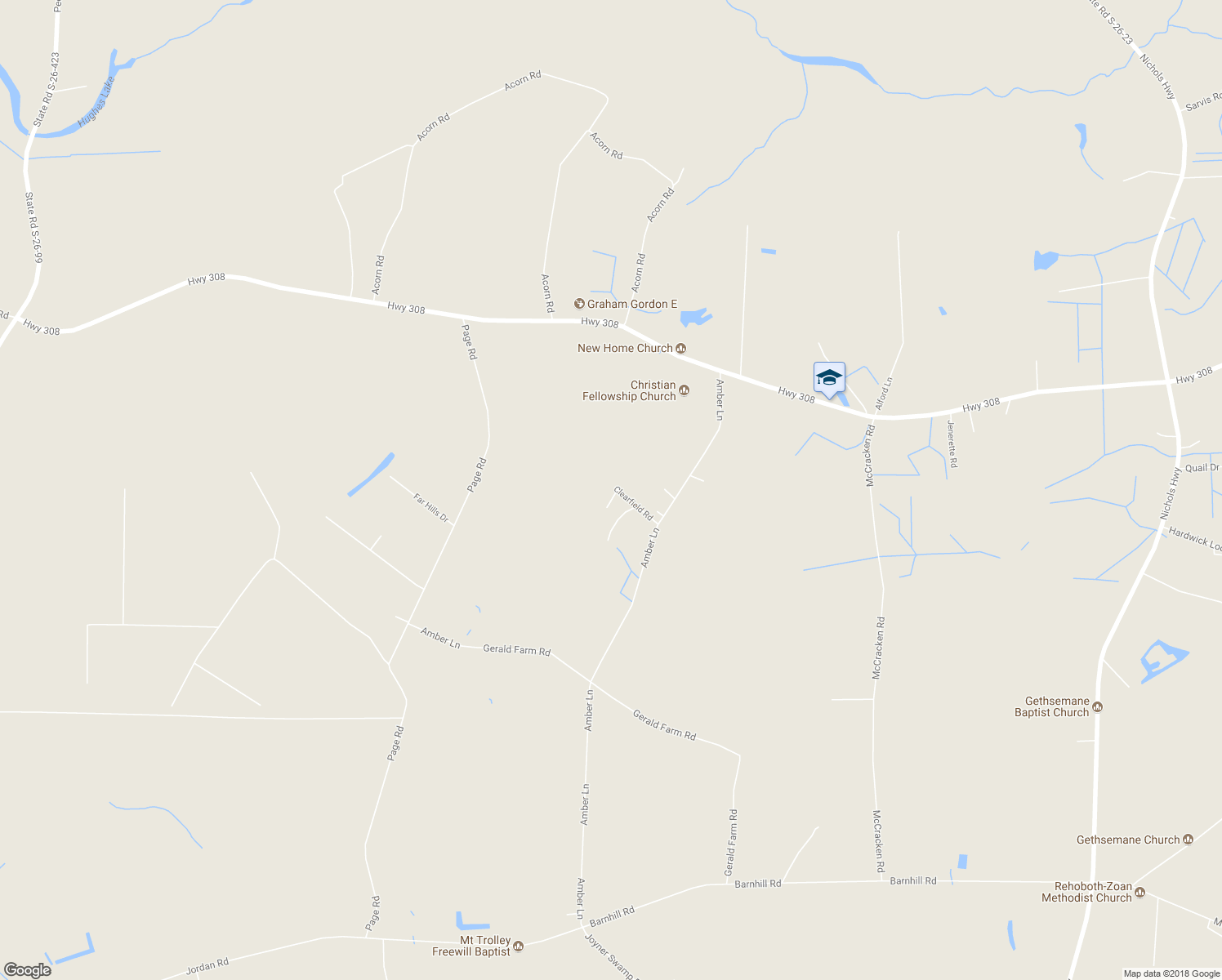map of restaurants, bars, coffee shops, grocery stores, and more near 3094 Clearfield Road in Galivants Ferry