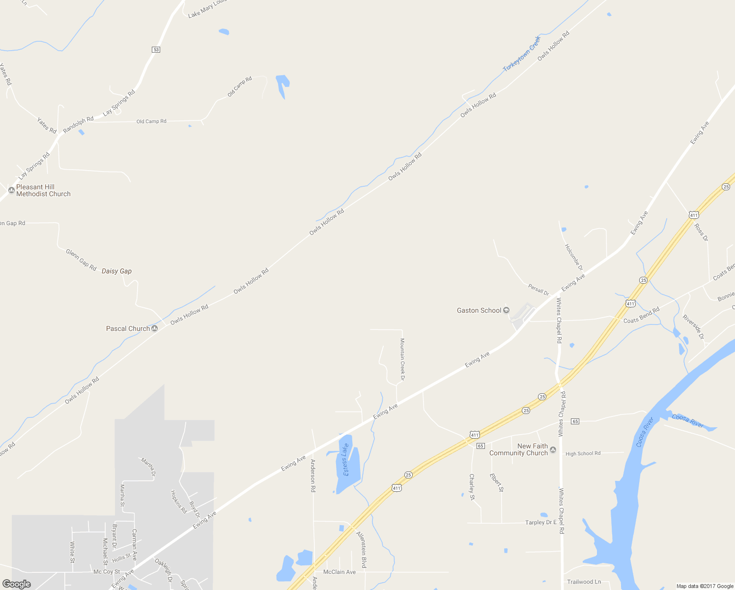 map of restaurants, bars, coffee shops, grocery stores, and more near in Gadsden