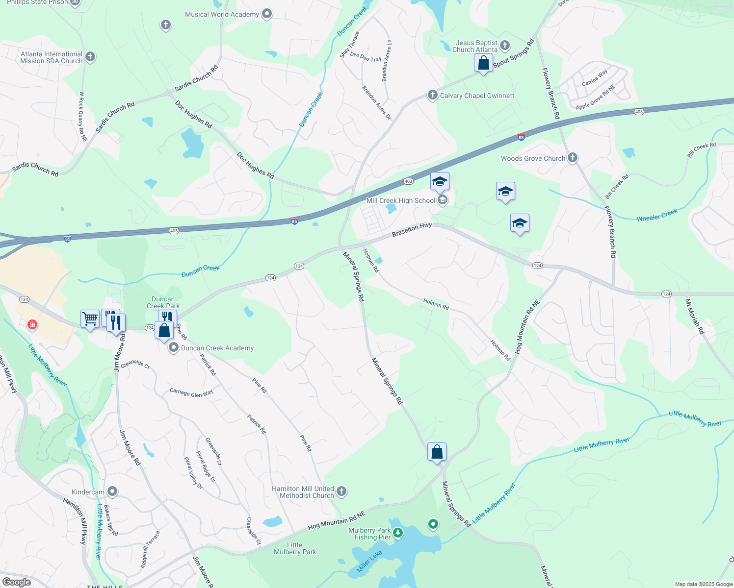 1943 Mineral Springs Road, Hoschton GA Walk Score