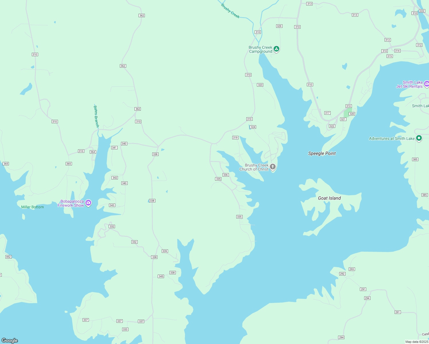 map of restaurants, bars, coffee shops, grocery stores, and more near 377 County Road 335 in Crane Hill