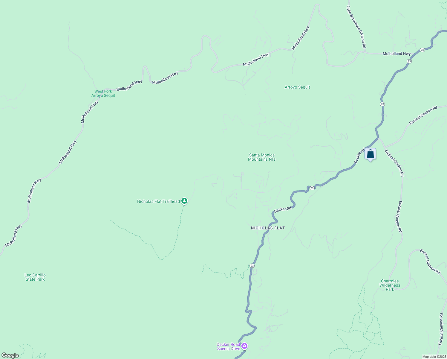 map of restaurants, bars, coffee shops, grocery stores, and more near 33433 Decker School Road in Malibu