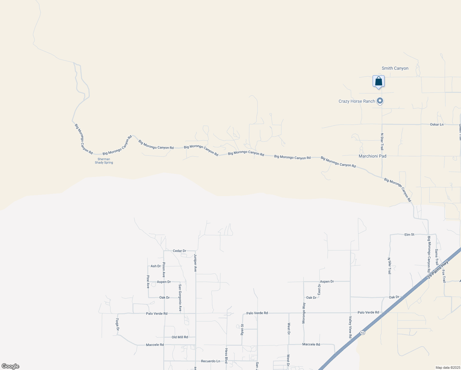 map of restaurants, bars, coffee shops, grocery stores, and more near in Morongo Valley