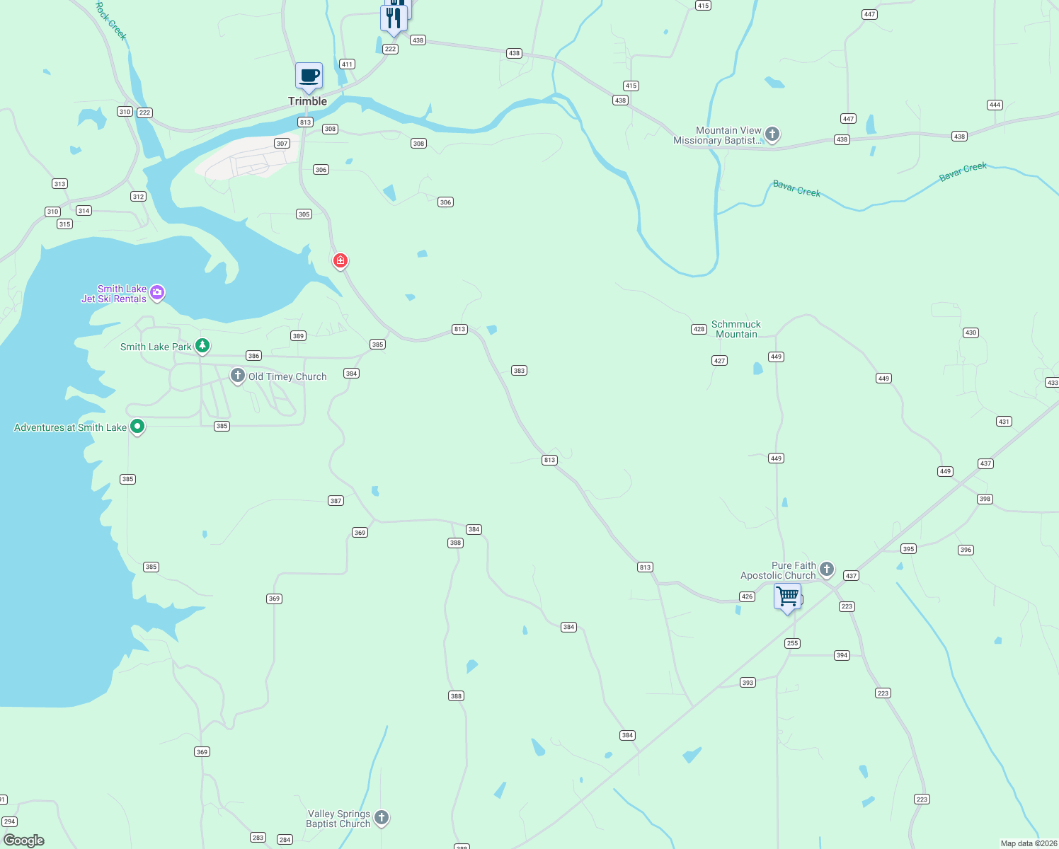 map of restaurants, bars, coffee shops, grocery stores, and more near 9507 County Road 813 in Cullman