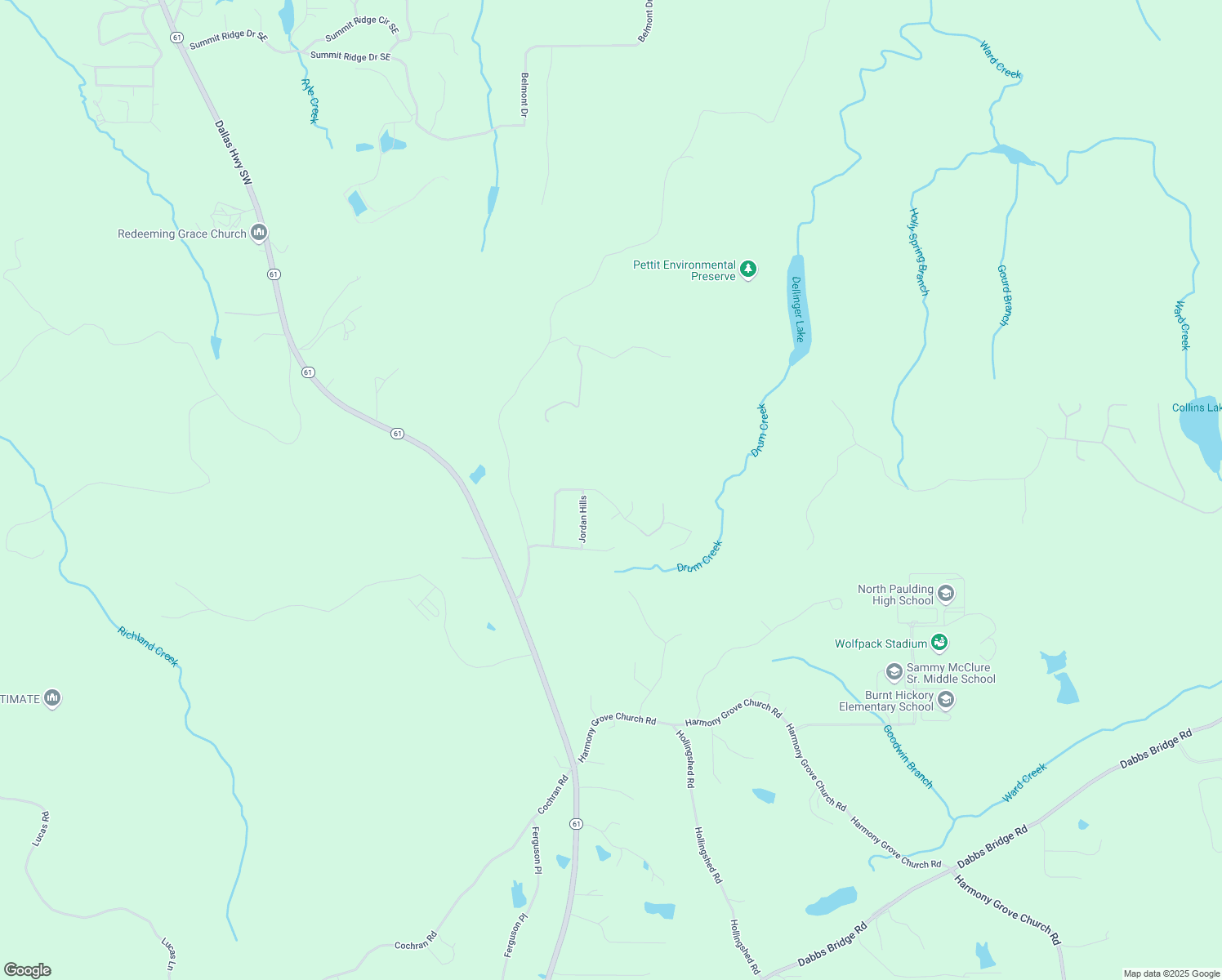 map of restaurants, bars, coffee shops, grocery stores, and more near 321 Birchwood Farms Lane in Dallas