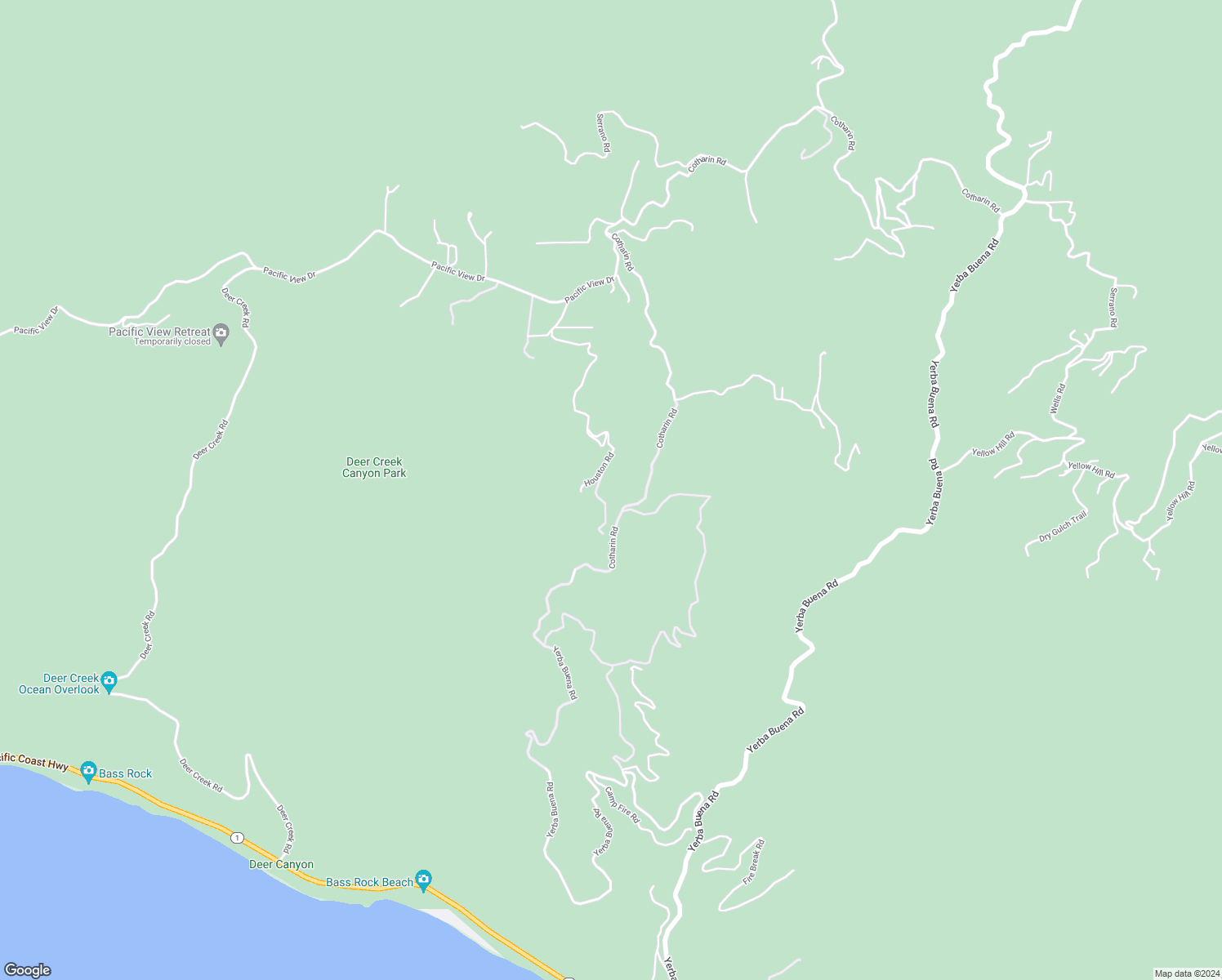 map of restaurants, bars, coffee shops, grocery stores, and more near 9980 Houston Road in Malibu