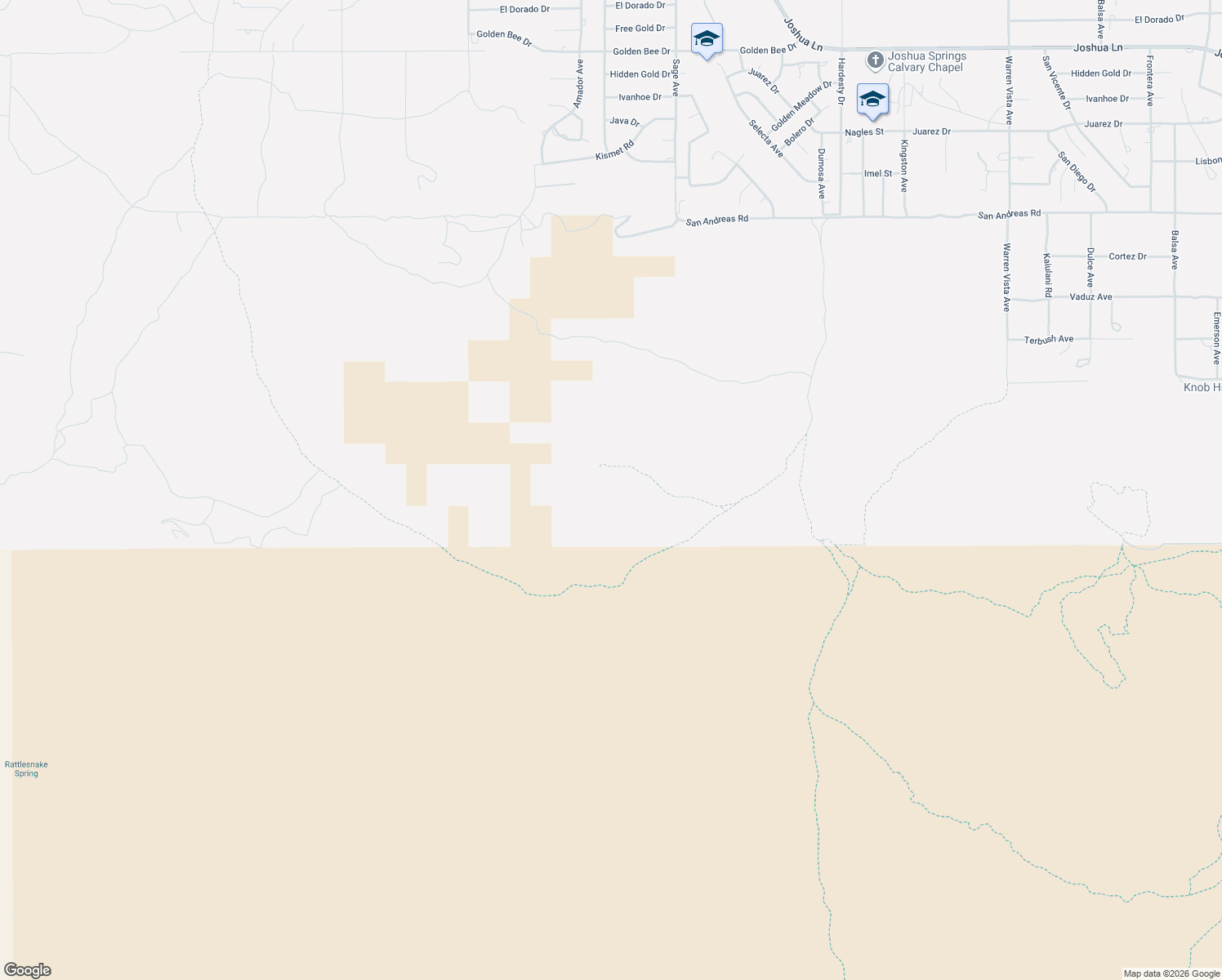 map of restaurants, bars, coffee shops, grocery stores, and more near Elk Trail in Yucca Valley