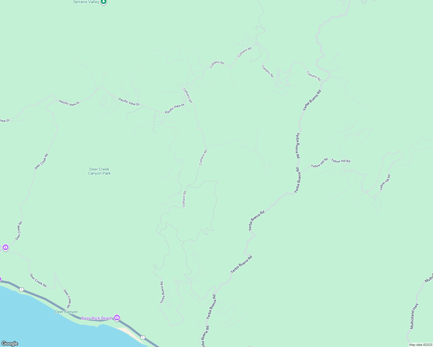 map of restaurants, bars, coffee shops, grocery stores, and more near 9950 Cotharin Road in Malibu