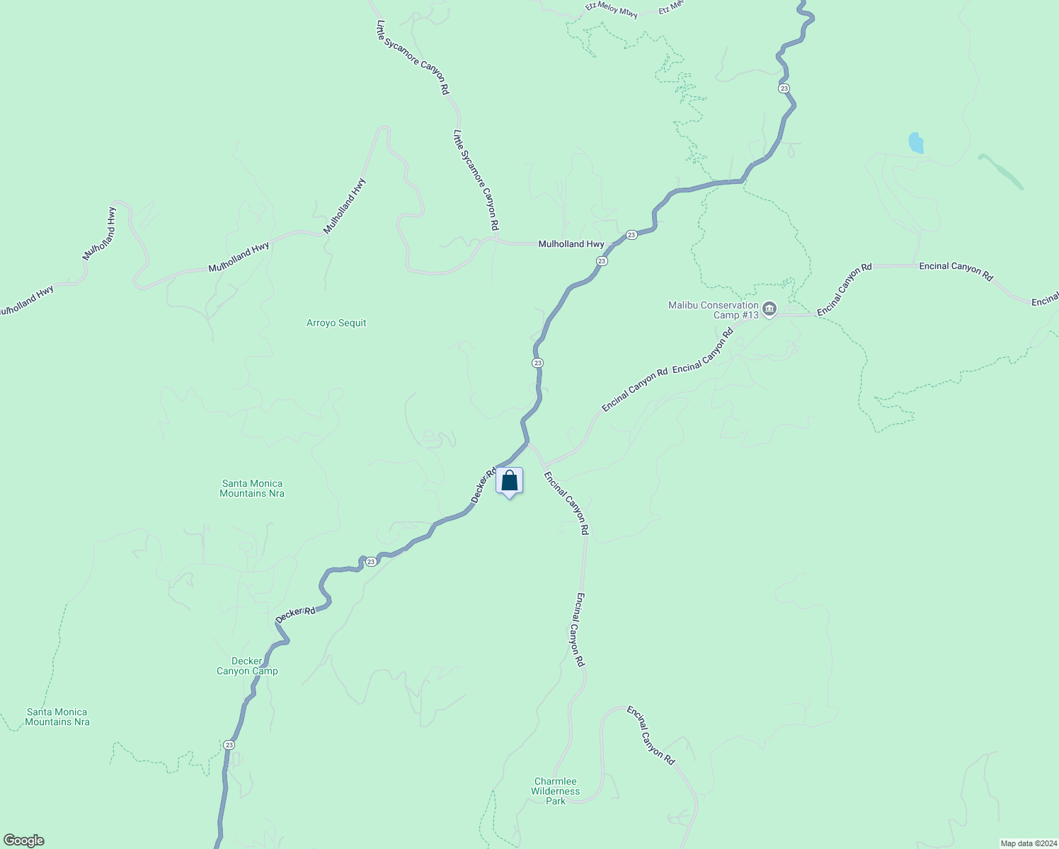 map of restaurants, bars, coffee shops, grocery stores, and more near 1634 Decker Road in Malibu