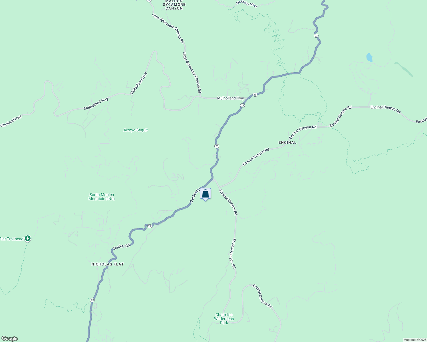 map of restaurants, bars, coffee shops, grocery stores, and more near 1634 Decker Road in Malibu