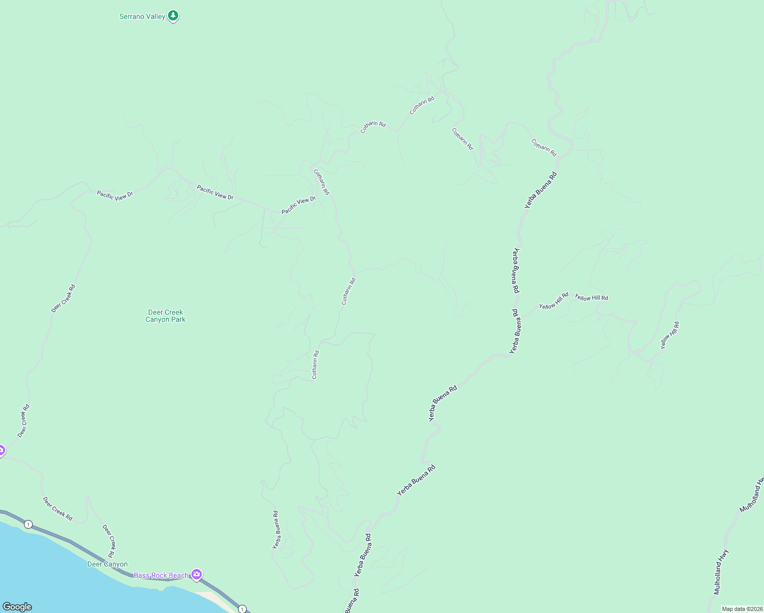 map of restaurants, bars, coffee shops, grocery stores, and more near 9950 Cotharin Road in Malibu