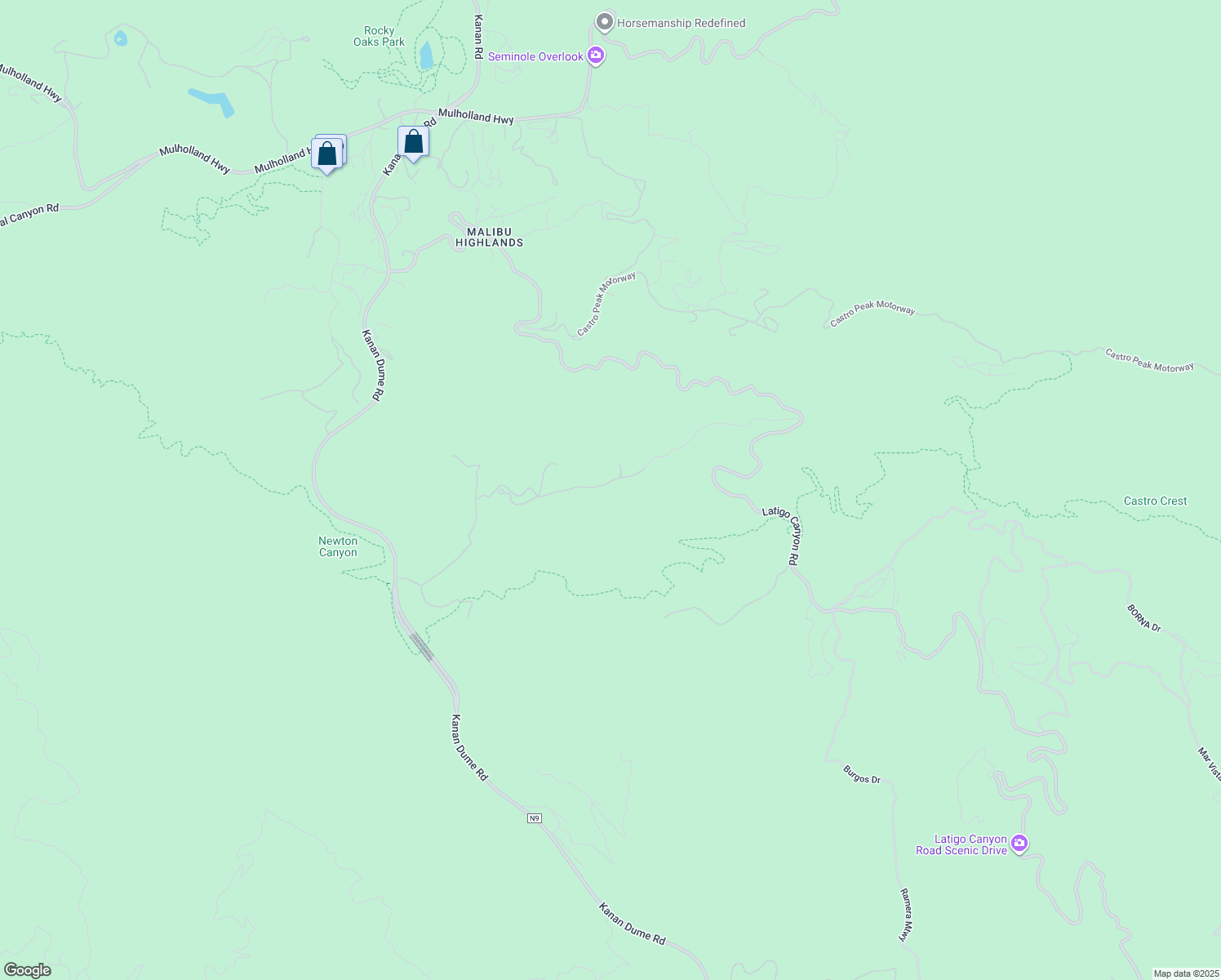 map of restaurants, bars, coffee shops, grocery stores, and more near 28980 Newton Canyon Road in Malibu