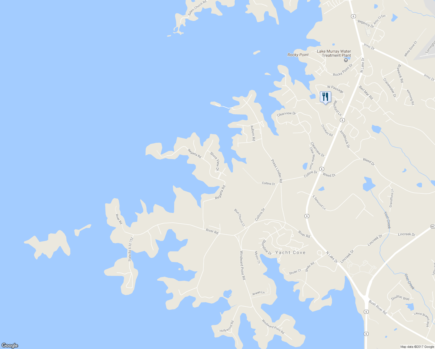 map of restaurants, bars, coffee shops, grocery stores, and more near 846 Shore View Drive in Columbia