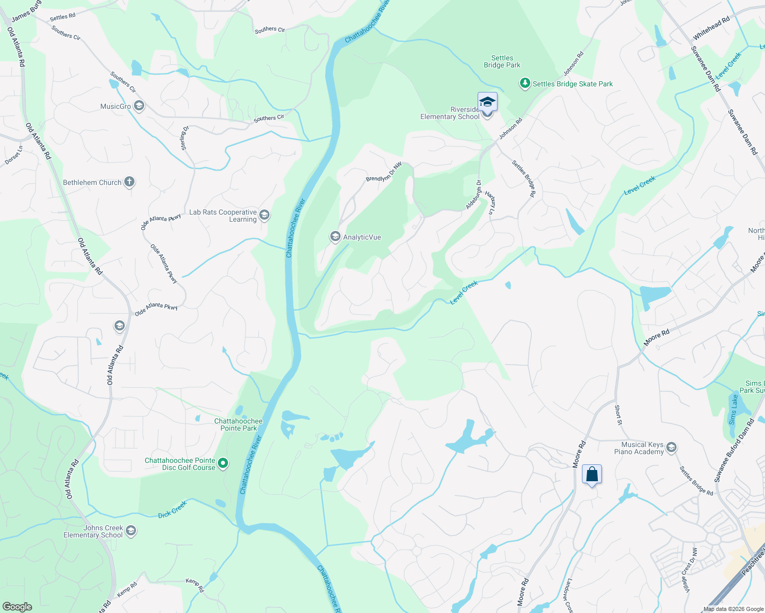 map of restaurants, bars, coffee shops, grocery stores, and more near 906 Basingstoke Court in Suwanee