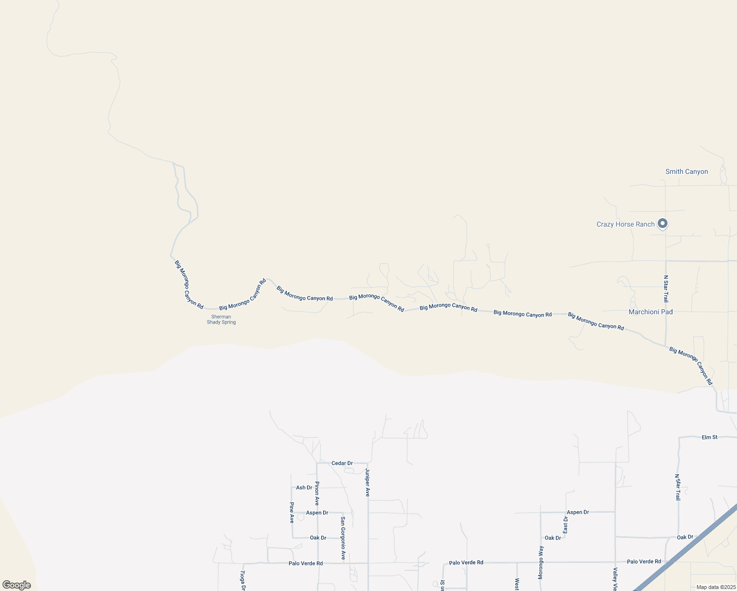map of restaurants, bars, coffee shops, grocery stores, and more near Big Morongo Canyon Road in Morongo Valley
