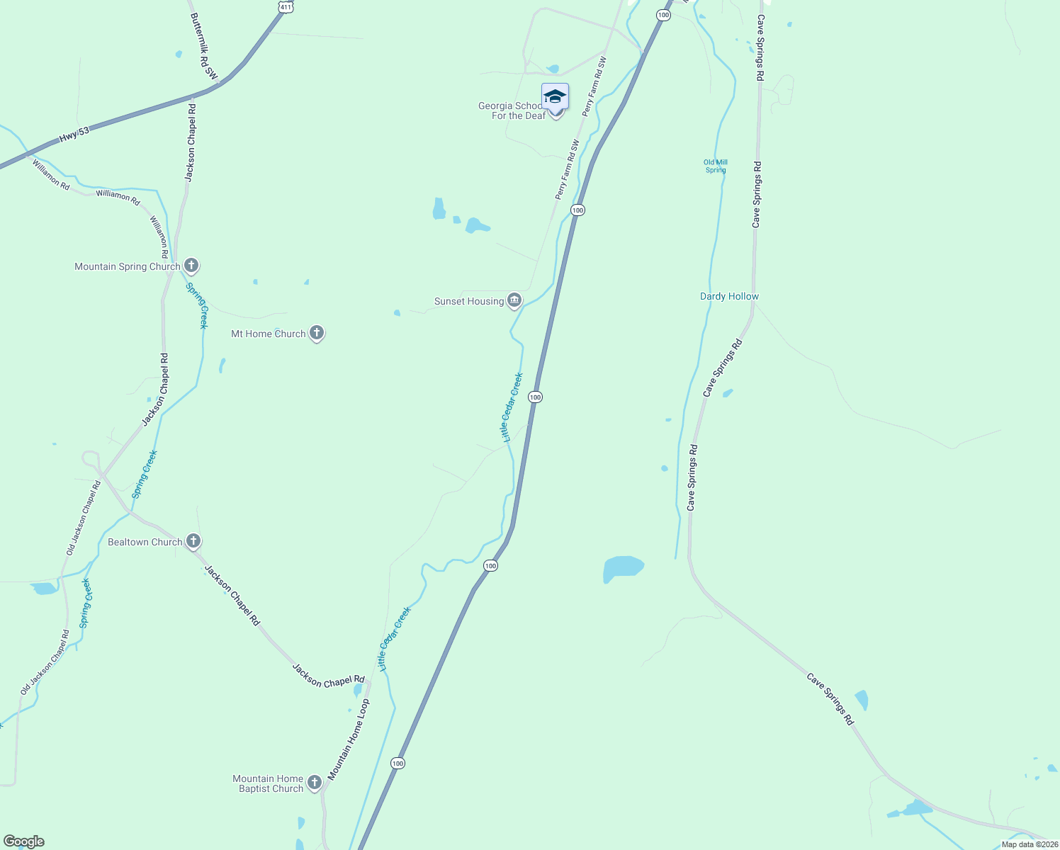 map of restaurants, bars, coffee shops, grocery stores, and more near in Cave Spring