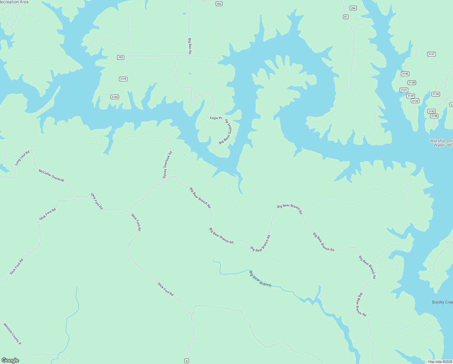 map of restaurants, bars, coffee shops, grocery stores, and more near Sipsey Overlook Road in Double Springs