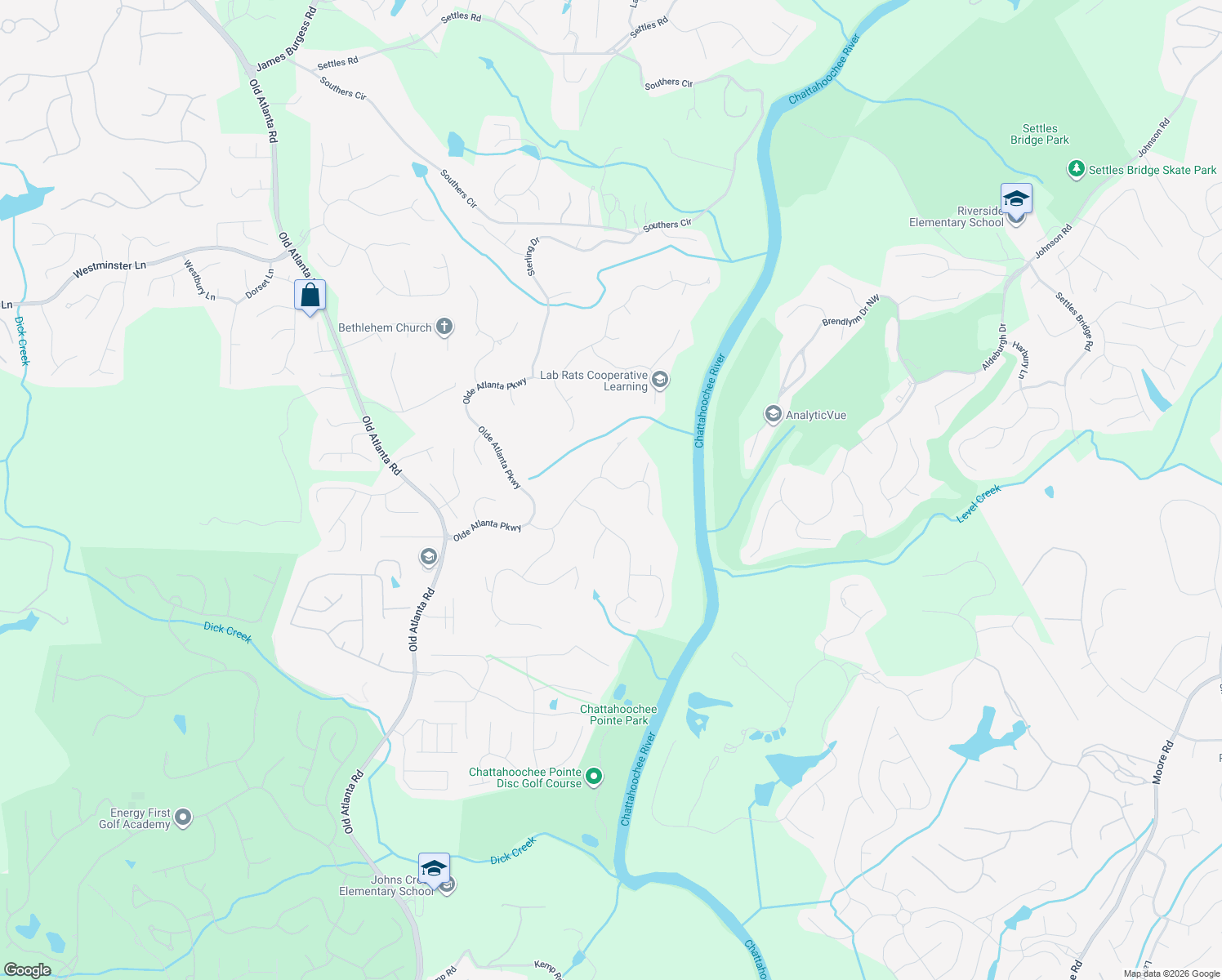 map of restaurants, bars, coffee shops, grocery stores, and more near 6020 Masters Club Drive in Suwanee