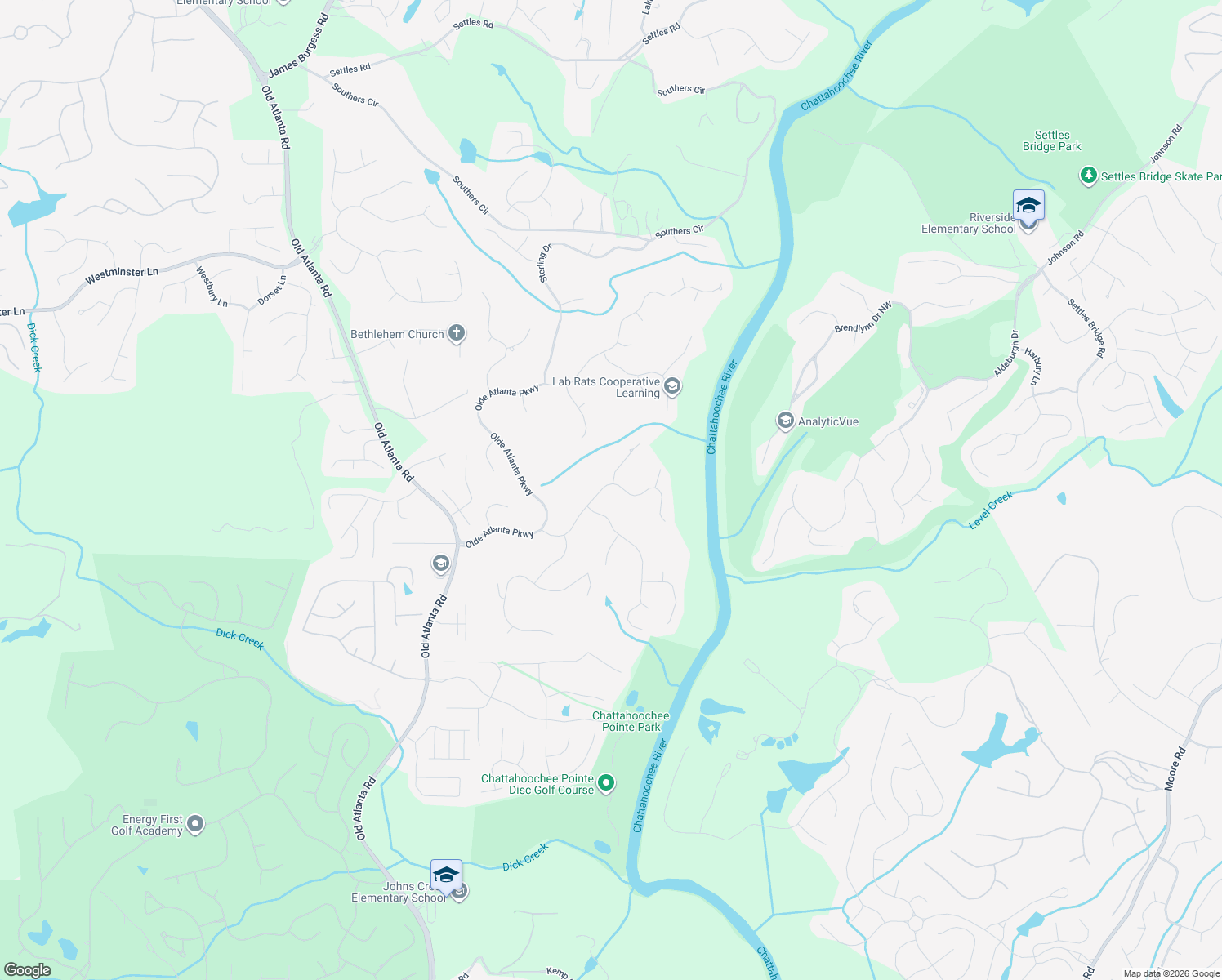 map of restaurants, bars, coffee shops, grocery stores, and more near 5970 Masters Club Drive in Suwanee