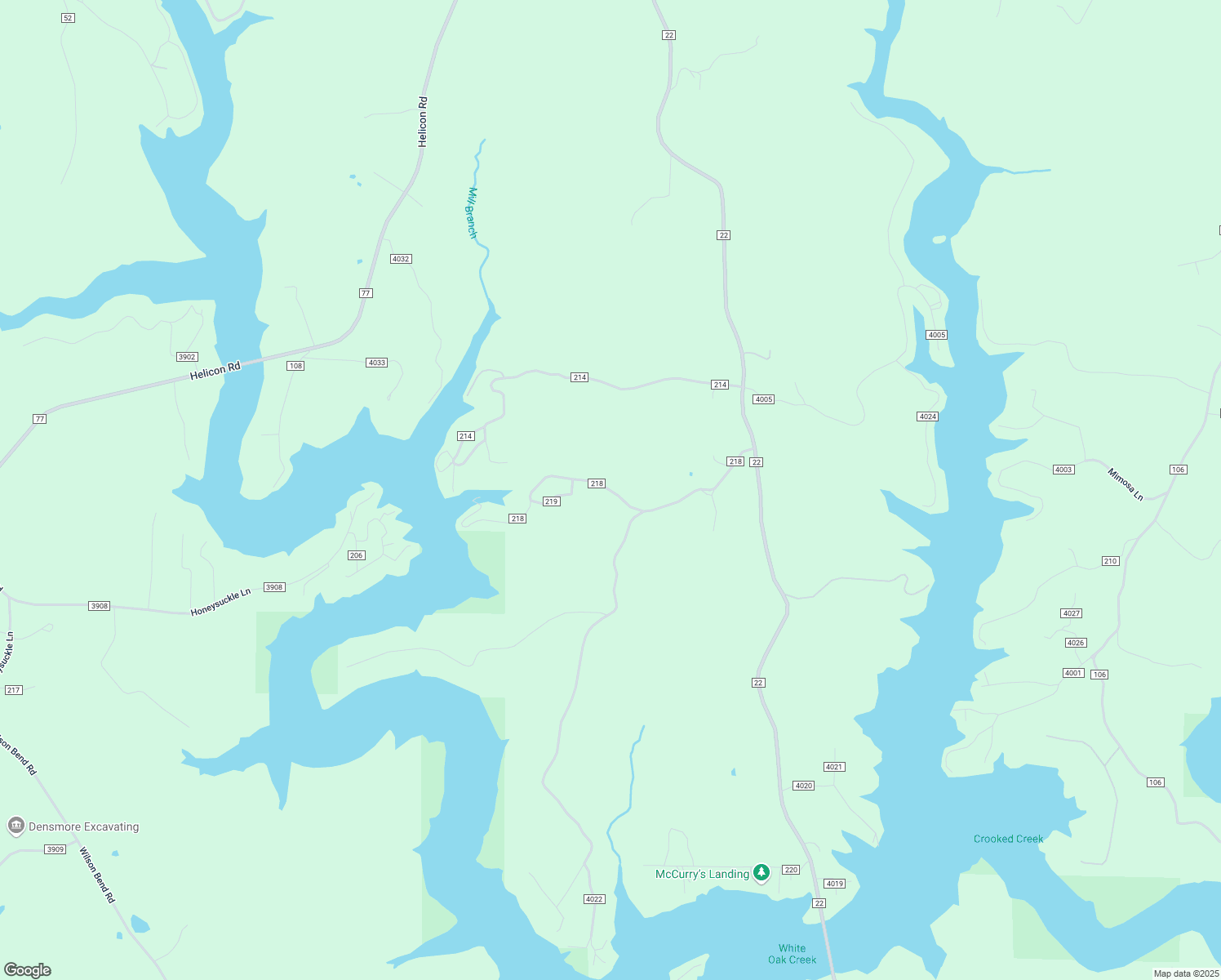 map of restaurants, bars, coffee shops, grocery stores, and more near County Road 218 in Arley