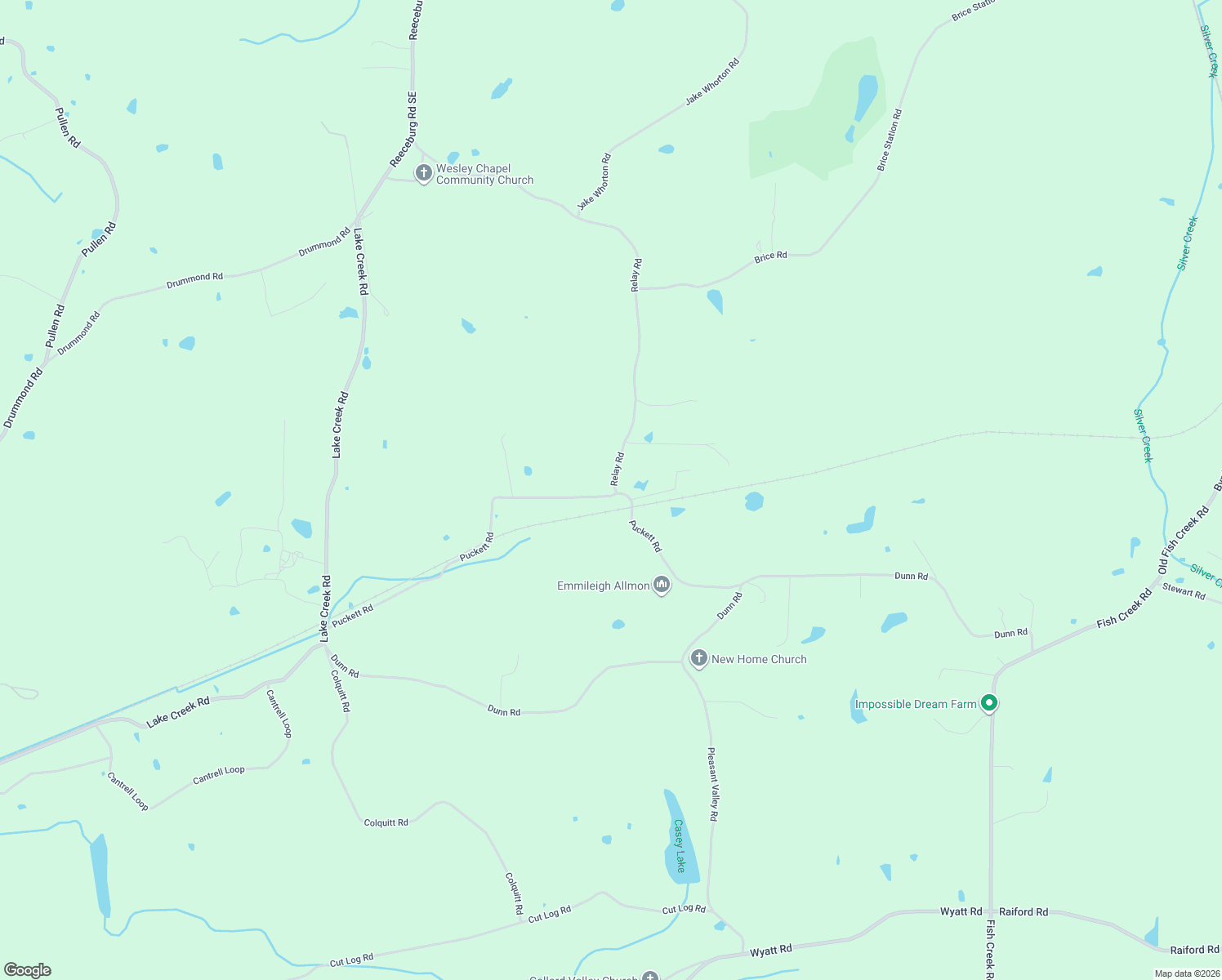 map of restaurants, bars, coffee shops, grocery stores, and more near 19 Relay Road in Silver Creek