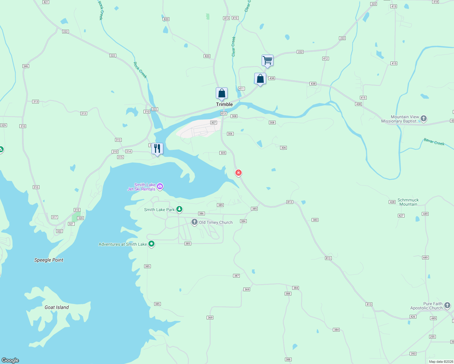 map of restaurants, bars, coffee shops, grocery stores, and more near 155 County Road 389 in Cullman