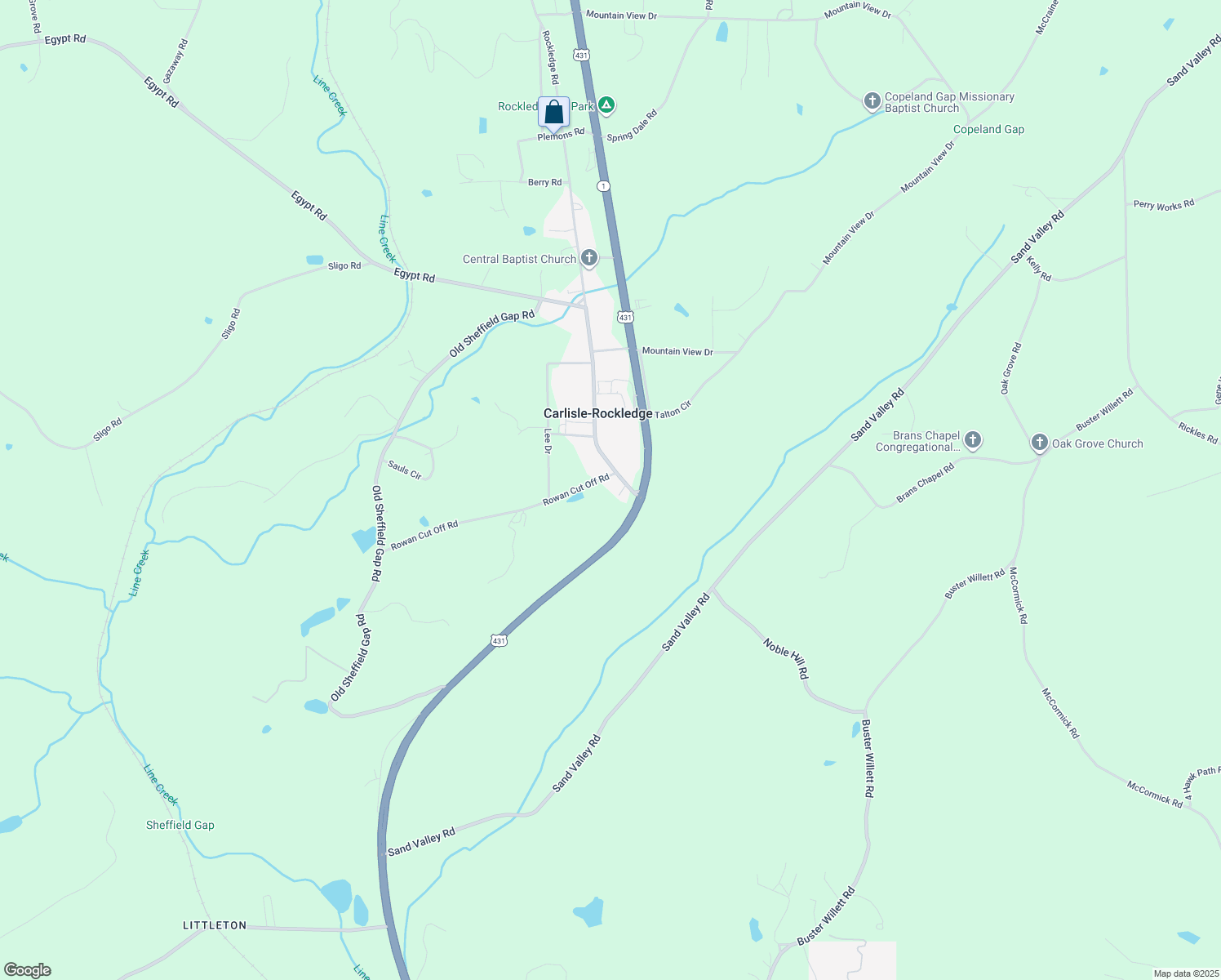 map of restaurants, bars, coffee shops, grocery stores, and more near 39 Rowan Cut Off Road in Attalla