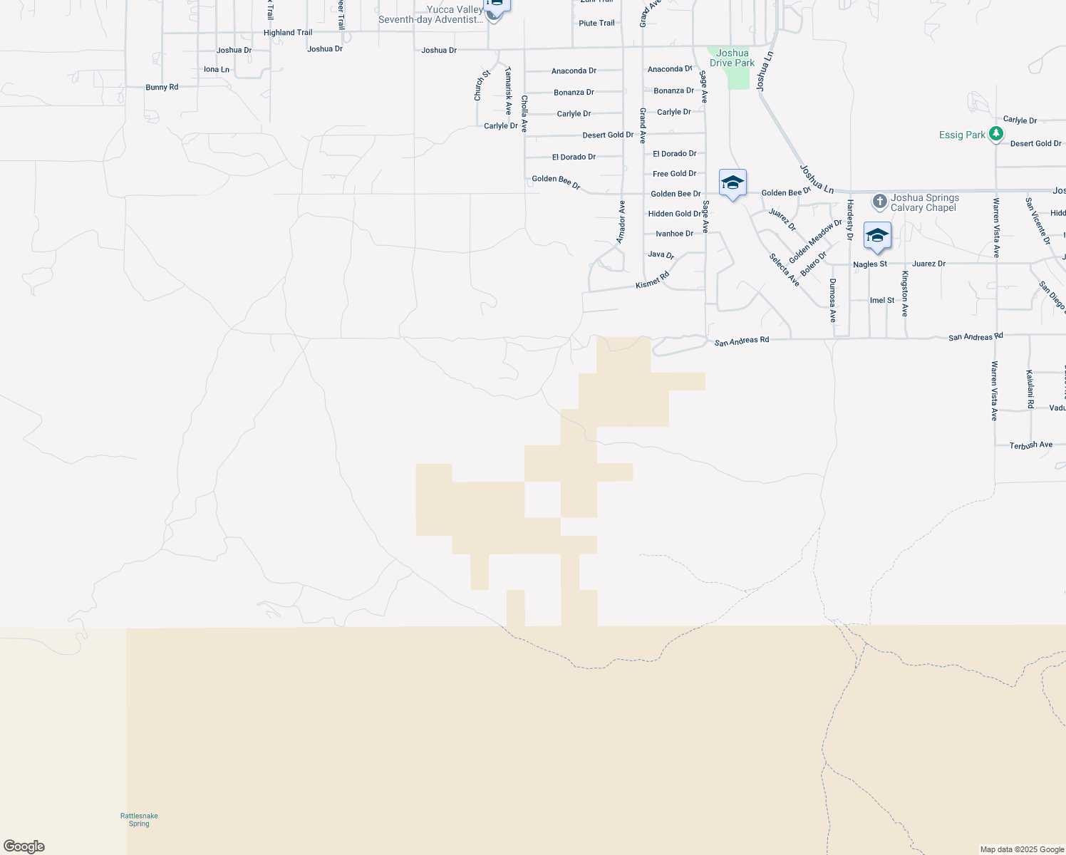 map of restaurants, bars, coffee shops, grocery stores, and more near 56335 Eagles Nest in Yucca Valley