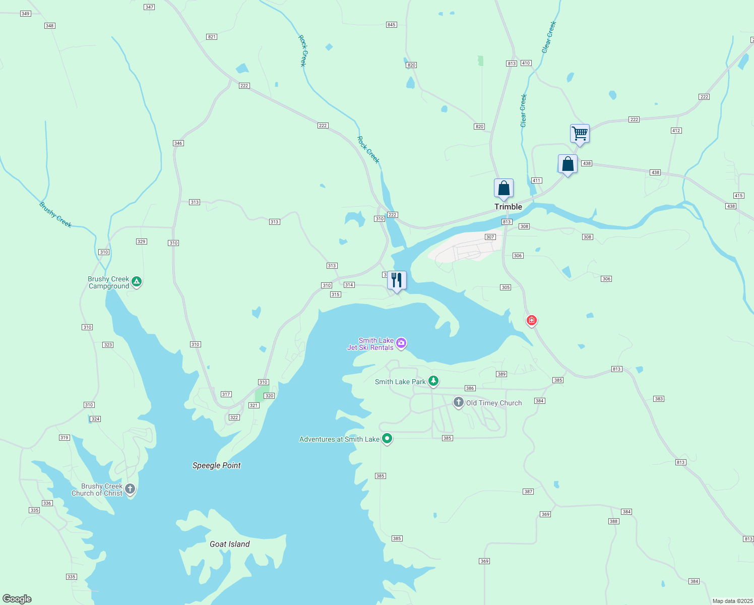 map of restaurants, bars, coffee shops, grocery stores, and more near 261 County Road 312 in Cullman