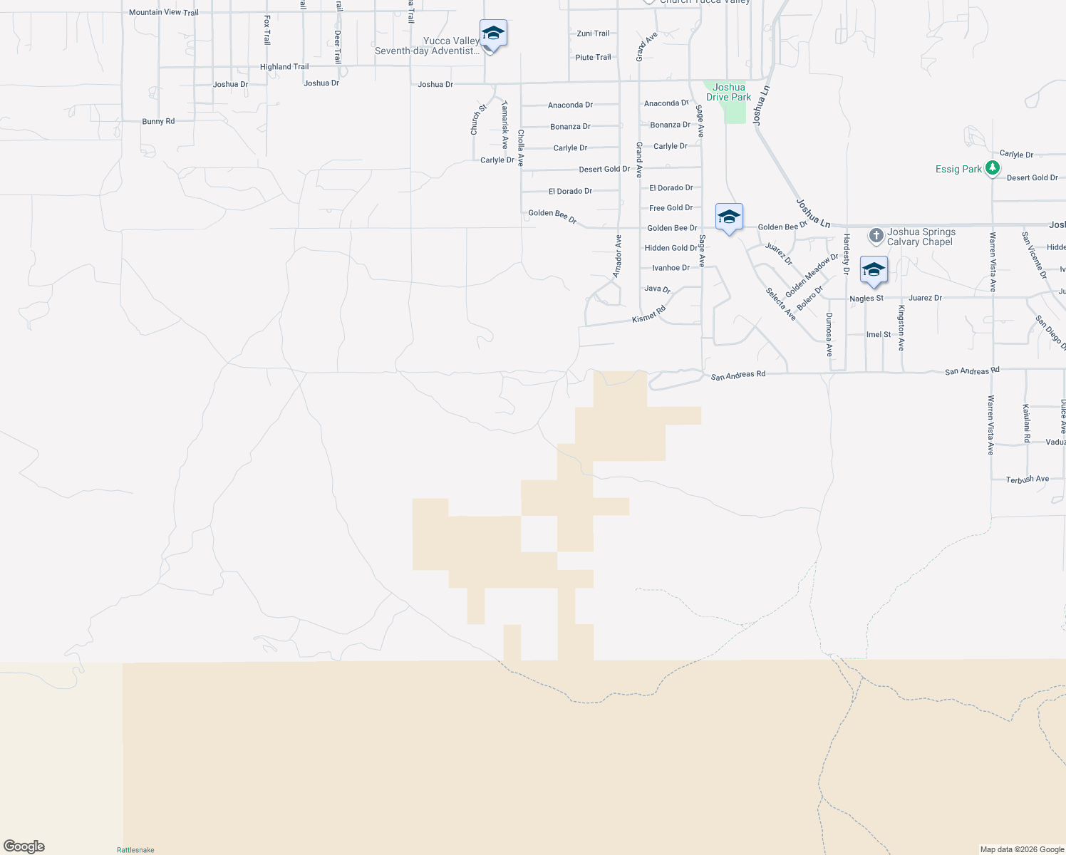 map of restaurants, bars, coffee shops, grocery stores, and more near 56323 Eagles Nest in Yucca Valley