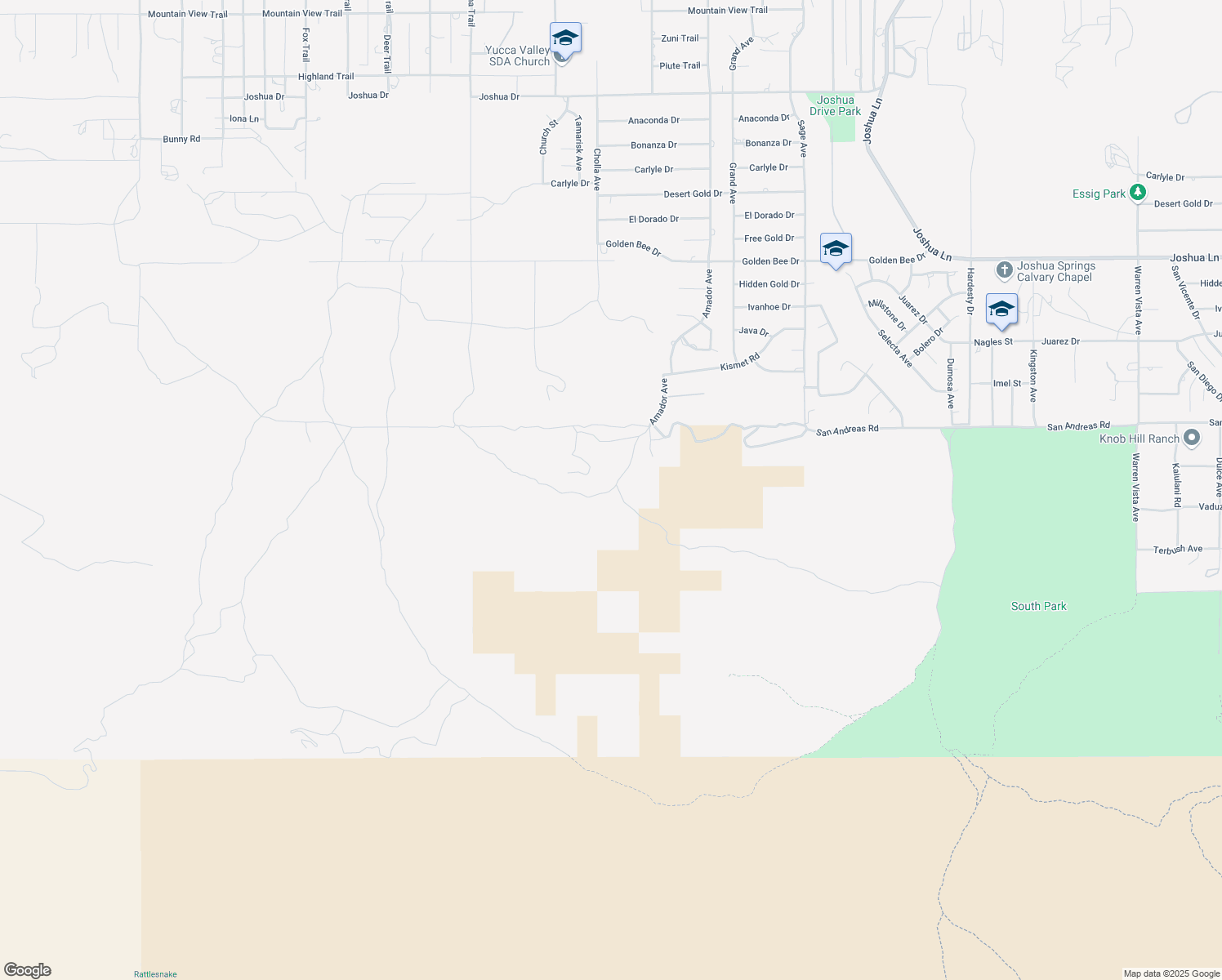 map of restaurants, bars, coffee shops, grocery stores, and more near 56335 Eagles Nest in Yucca Valley